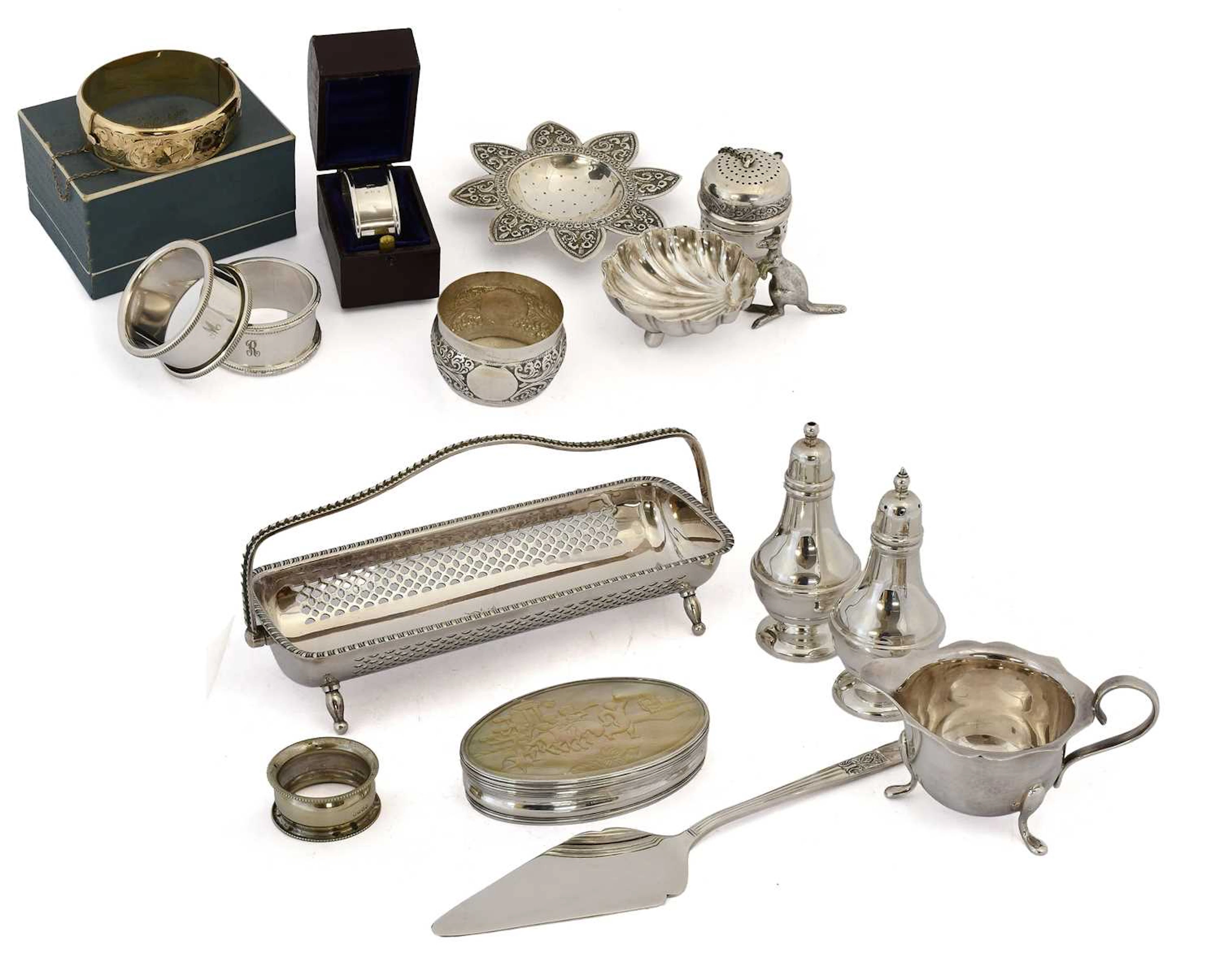 A Collection of Assorted Silver and Silver Plate