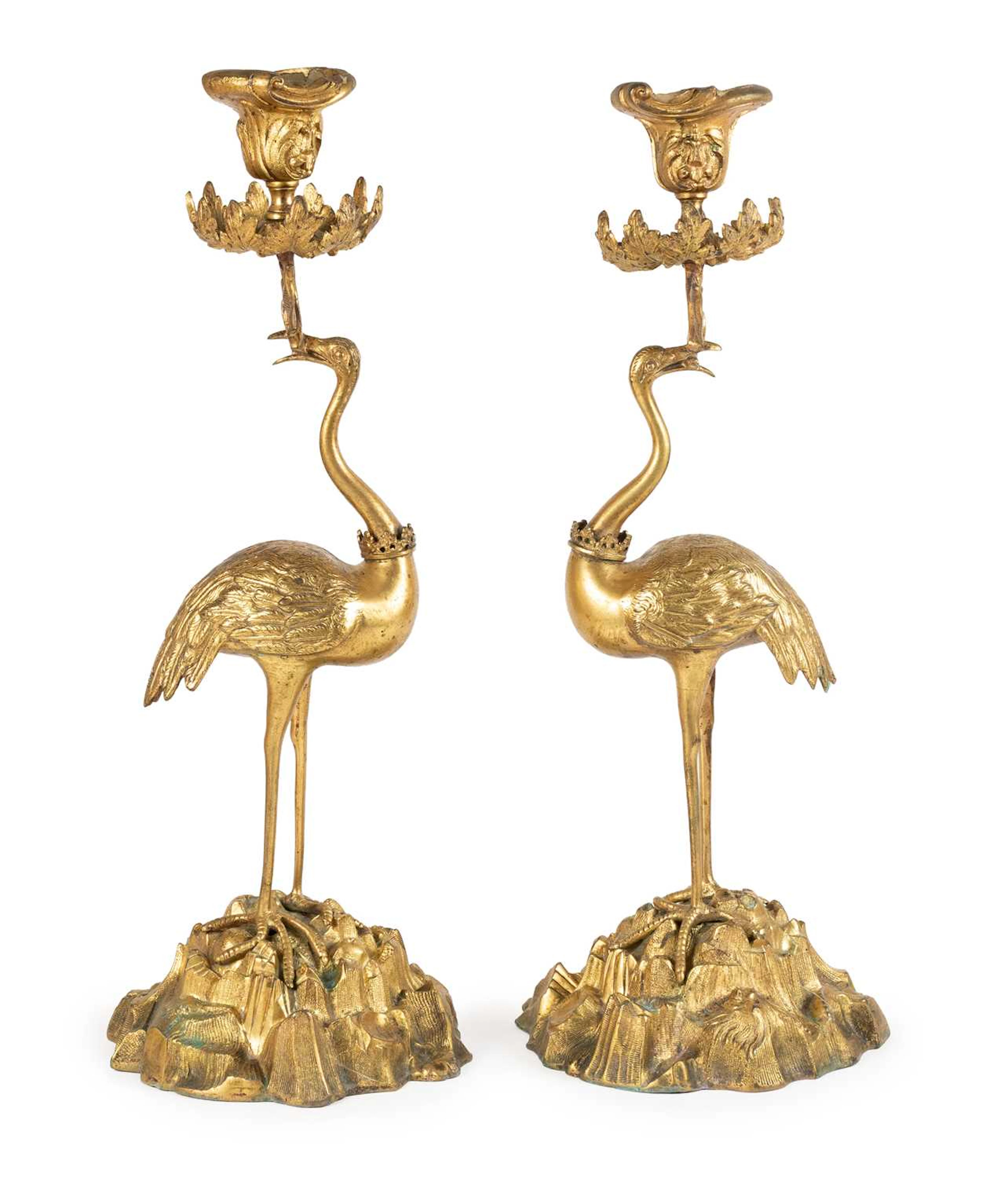 A Pair of Gilt-Metal Figural Candelabra, 19th century