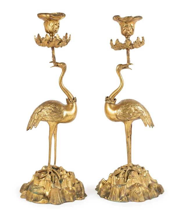 A Pair of Gilt-Metal Figural Candelabra, 19th century