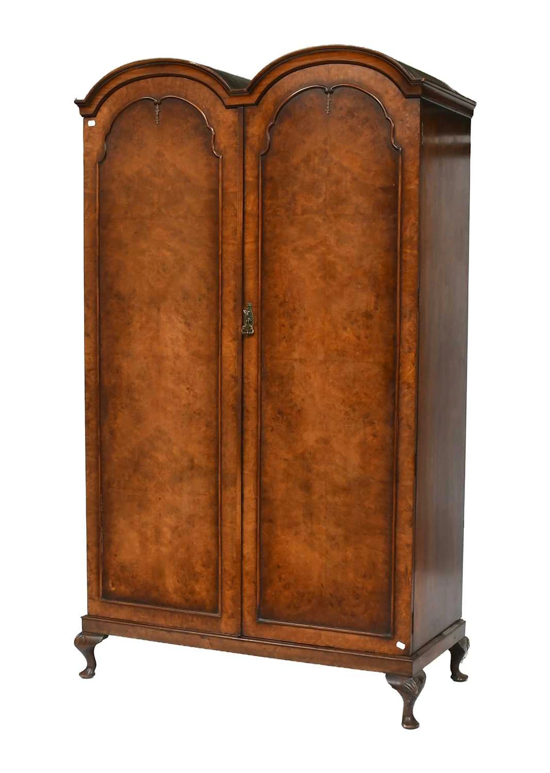 A Walnut Two-Door Wardrobe, 20th century