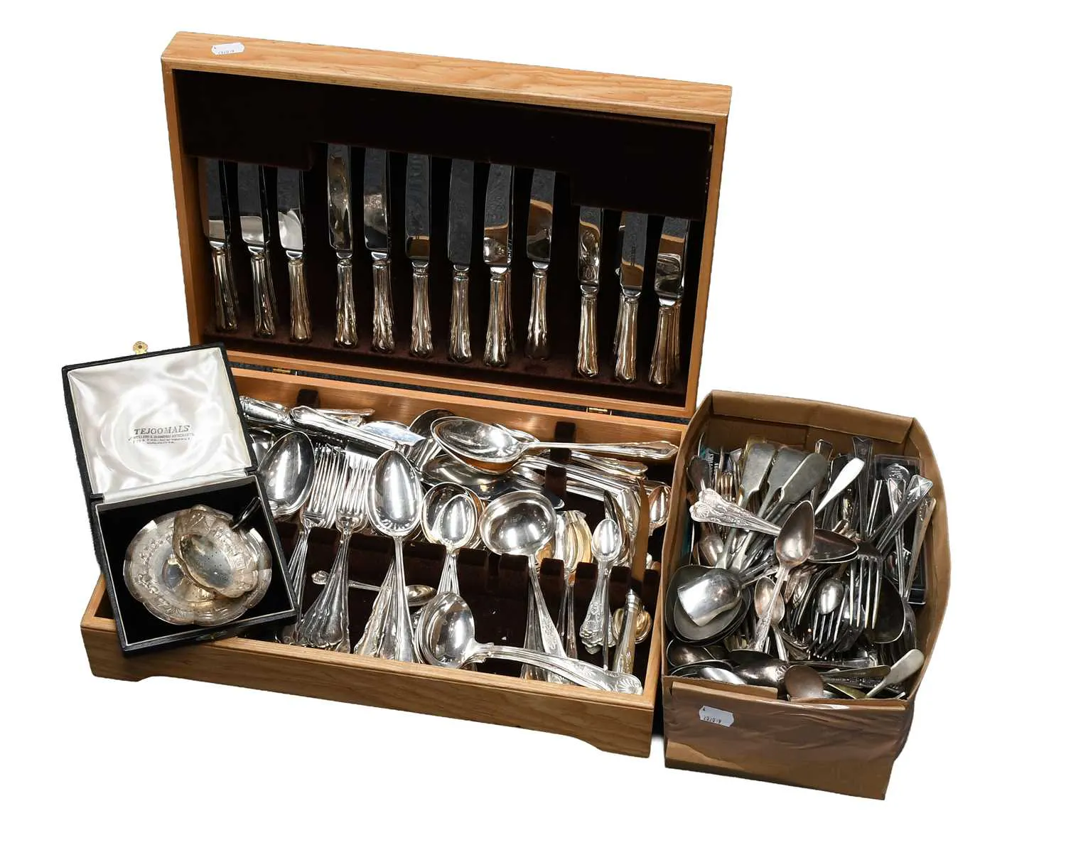 A Cased Silver Plate Table-Service, Together With