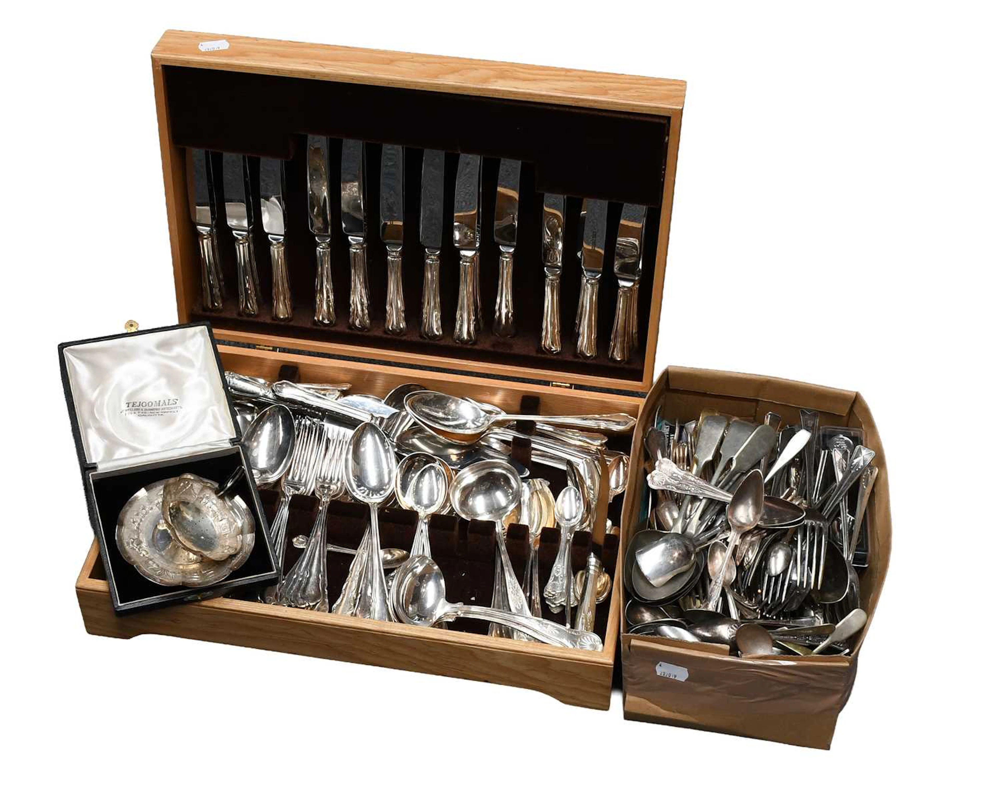 A Cased Silver Plate Table-Service, Together With