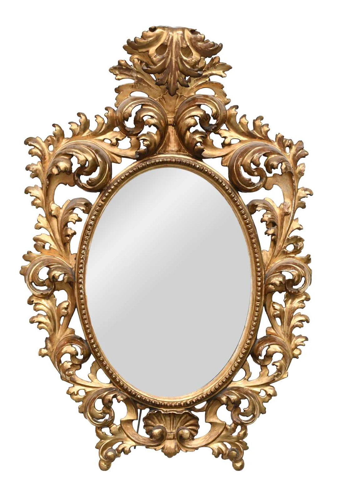 A 19th Century Italian Carved Giltwood Florentine-Style Wall Mirror