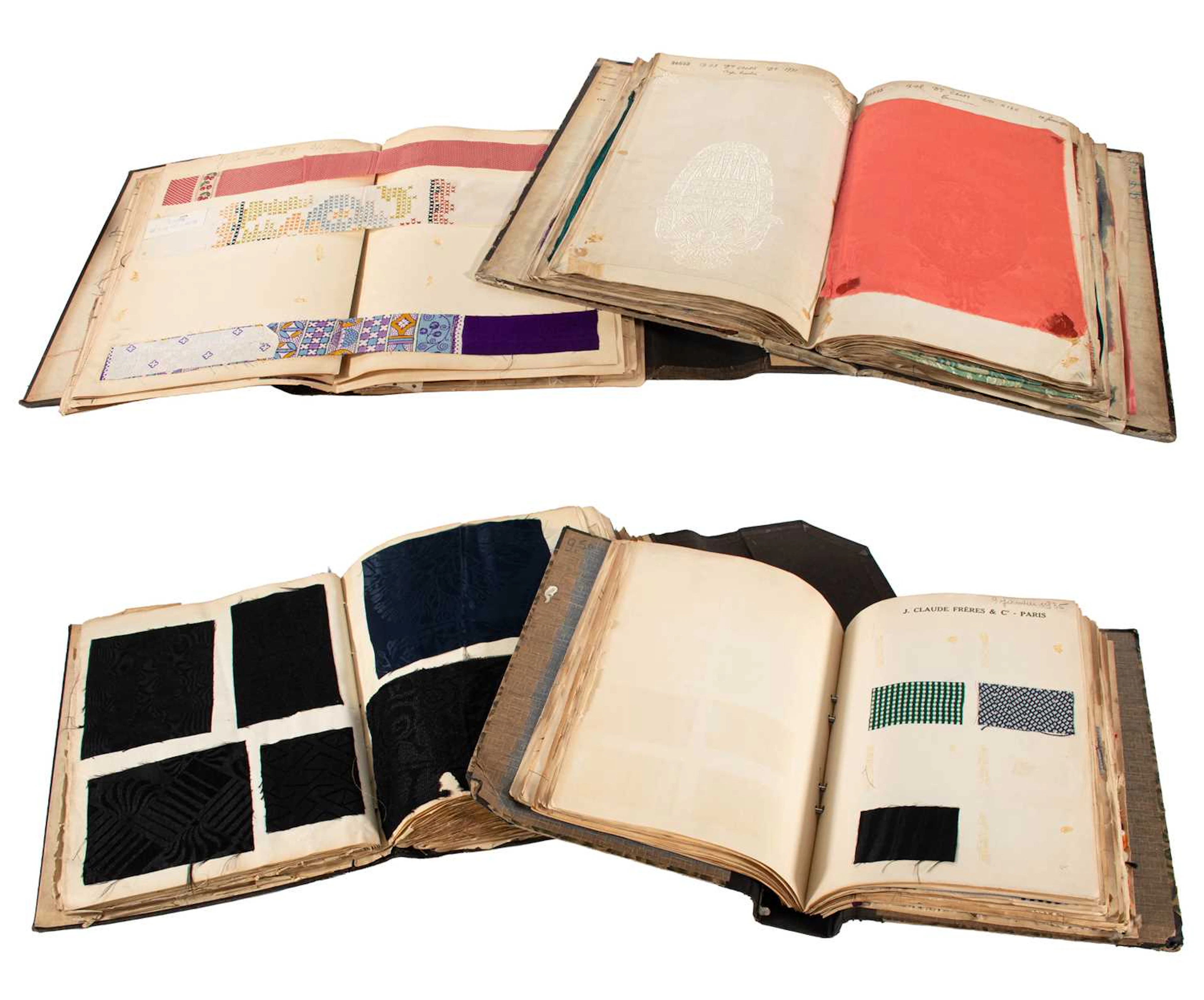 Four Claude Frères and Other Early 20th Century Fabric Sample Books