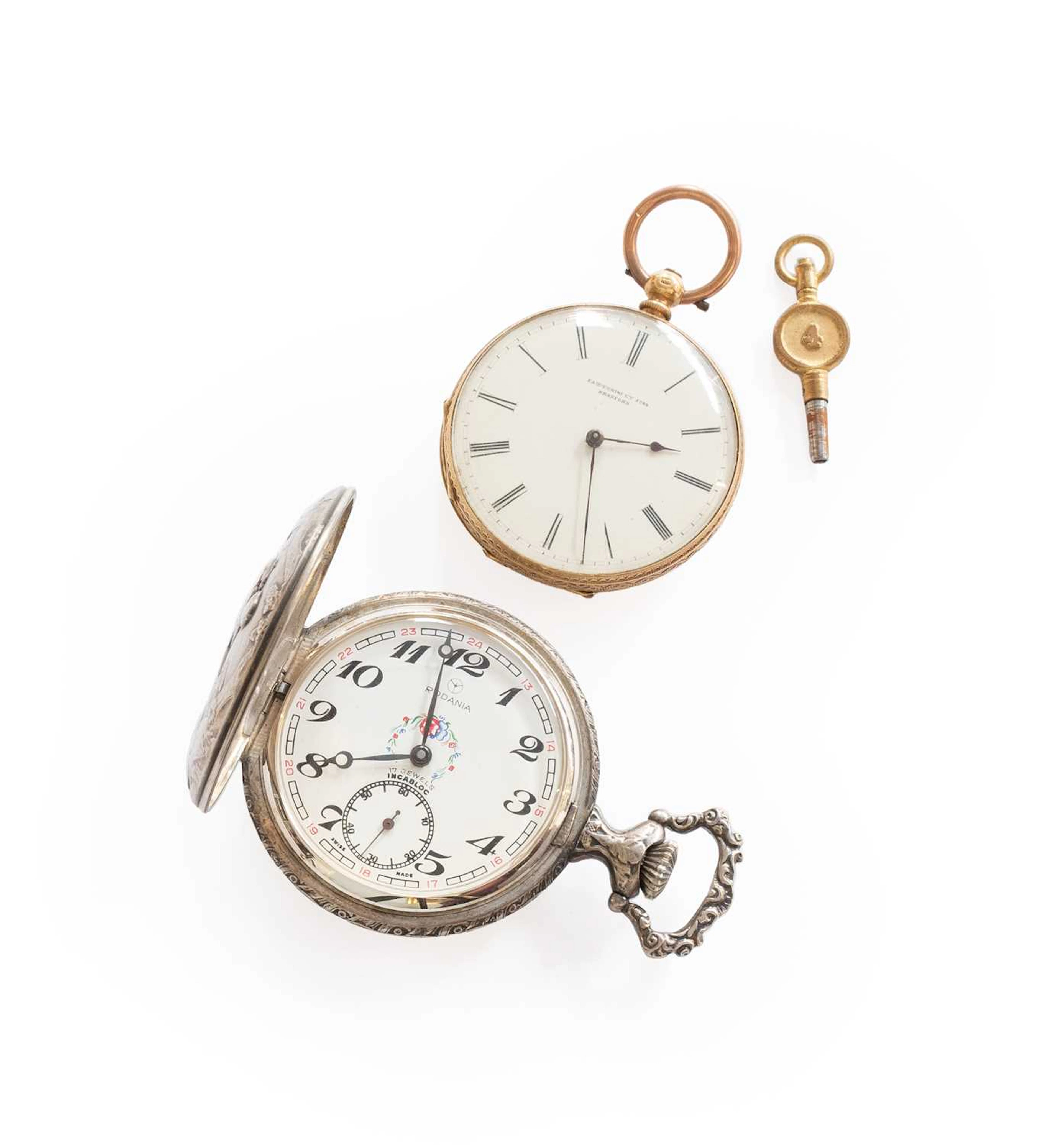 A Lady's 18 Carat Gold Fob Watch, retailed by Fattorini & Sons, Bradford