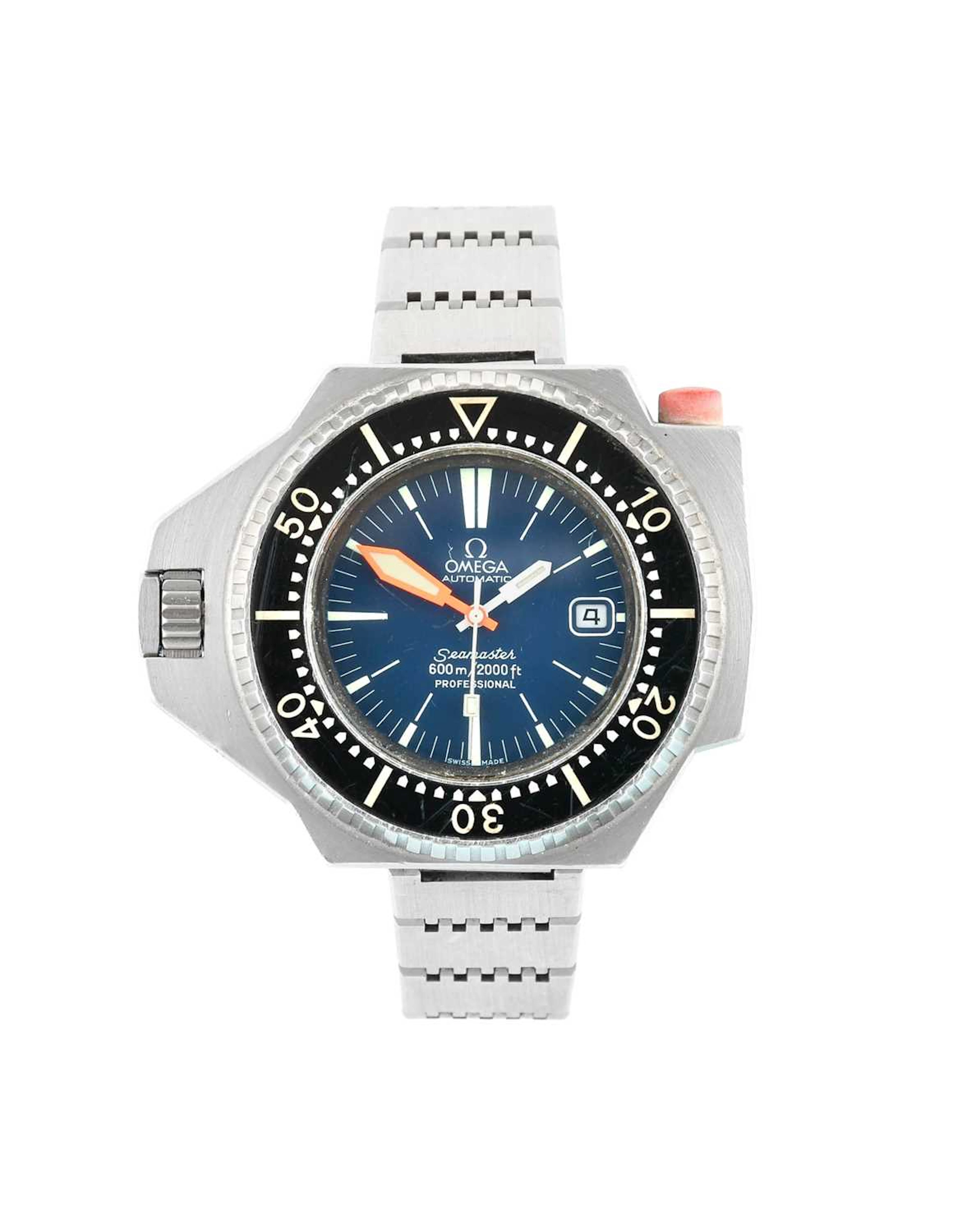 Omega: A Rare Stainless Steel Automatic Calendar Centre Seconds Diver's