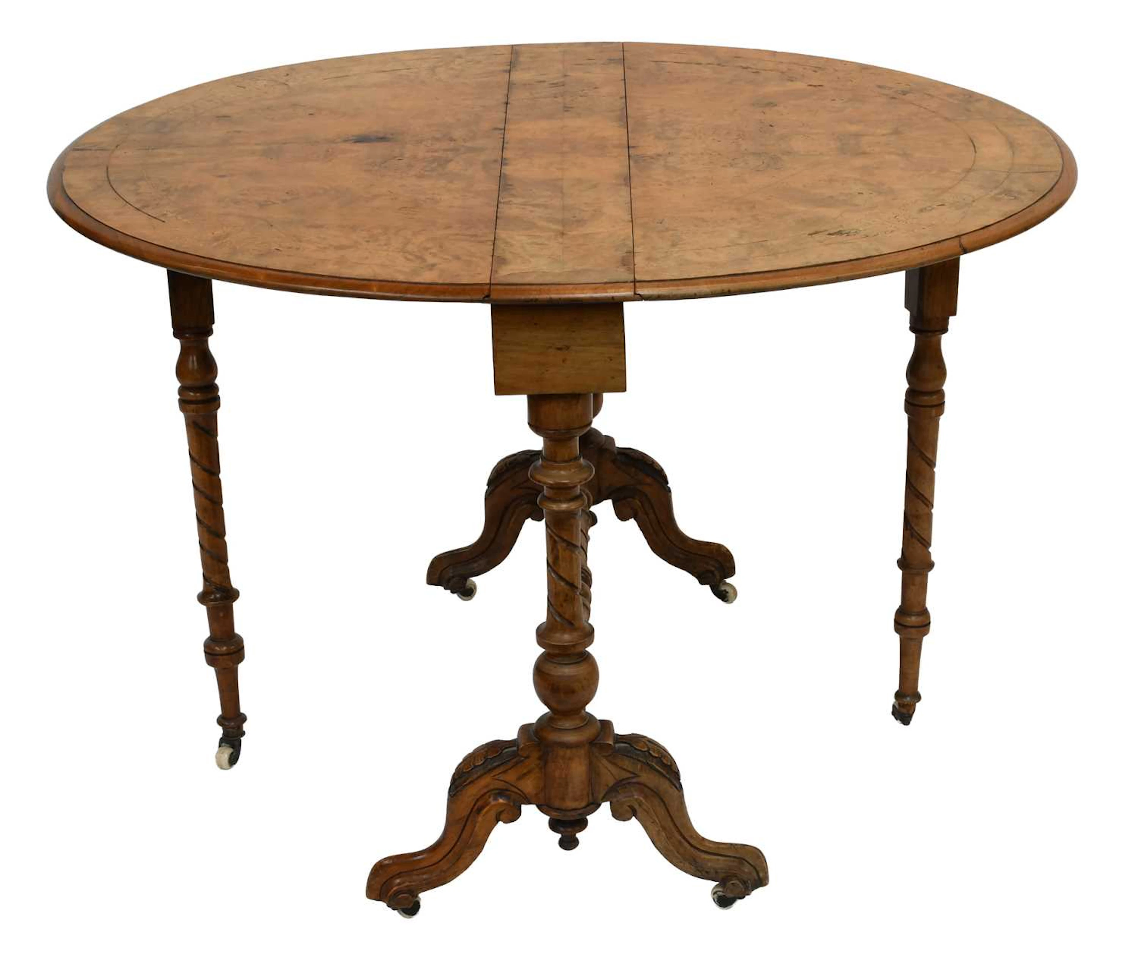 A Victorian Figured Walnut Sutherland Table