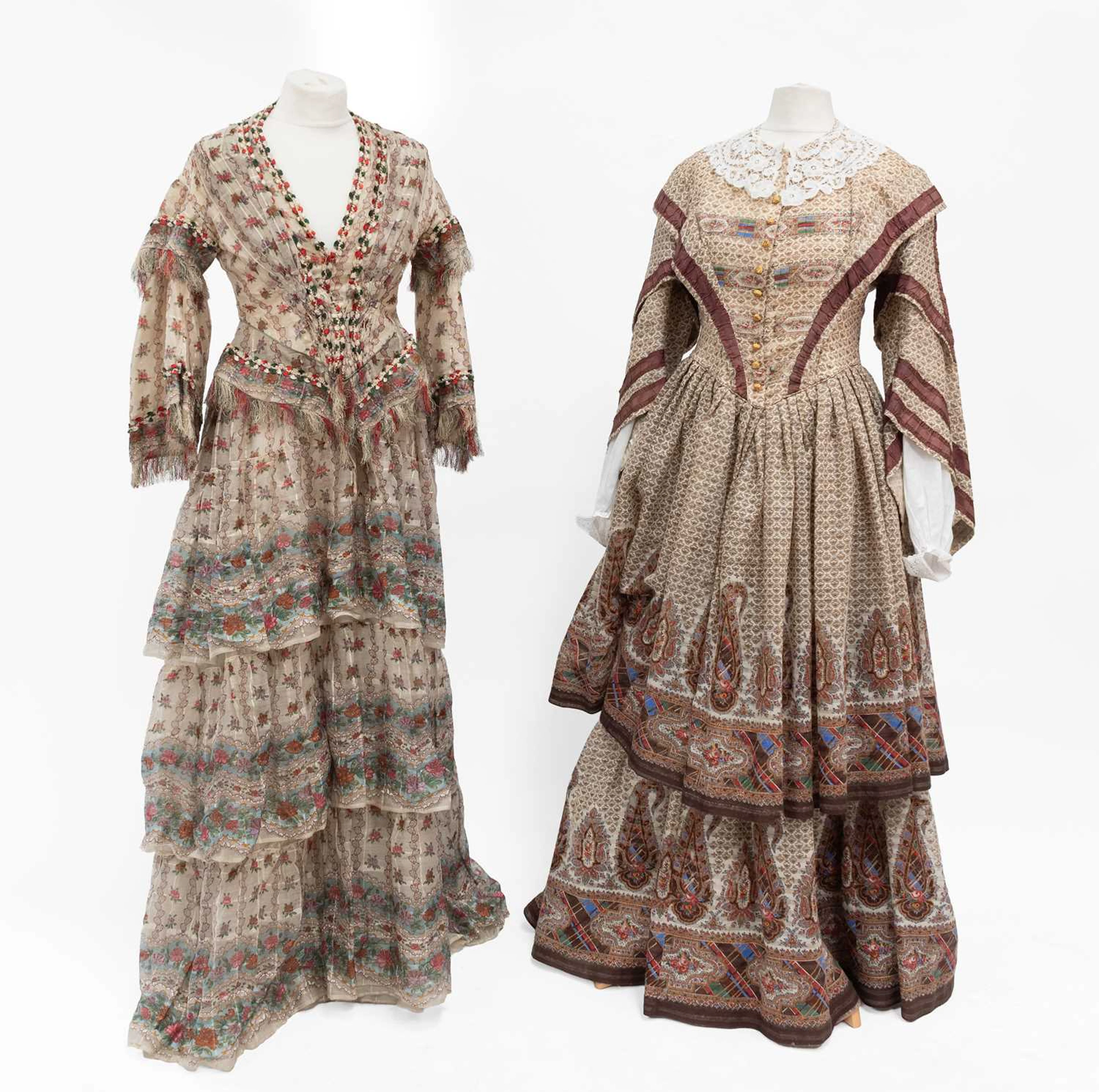 A Circa 1855 Printed Paisley Fine Wool Two Piece
