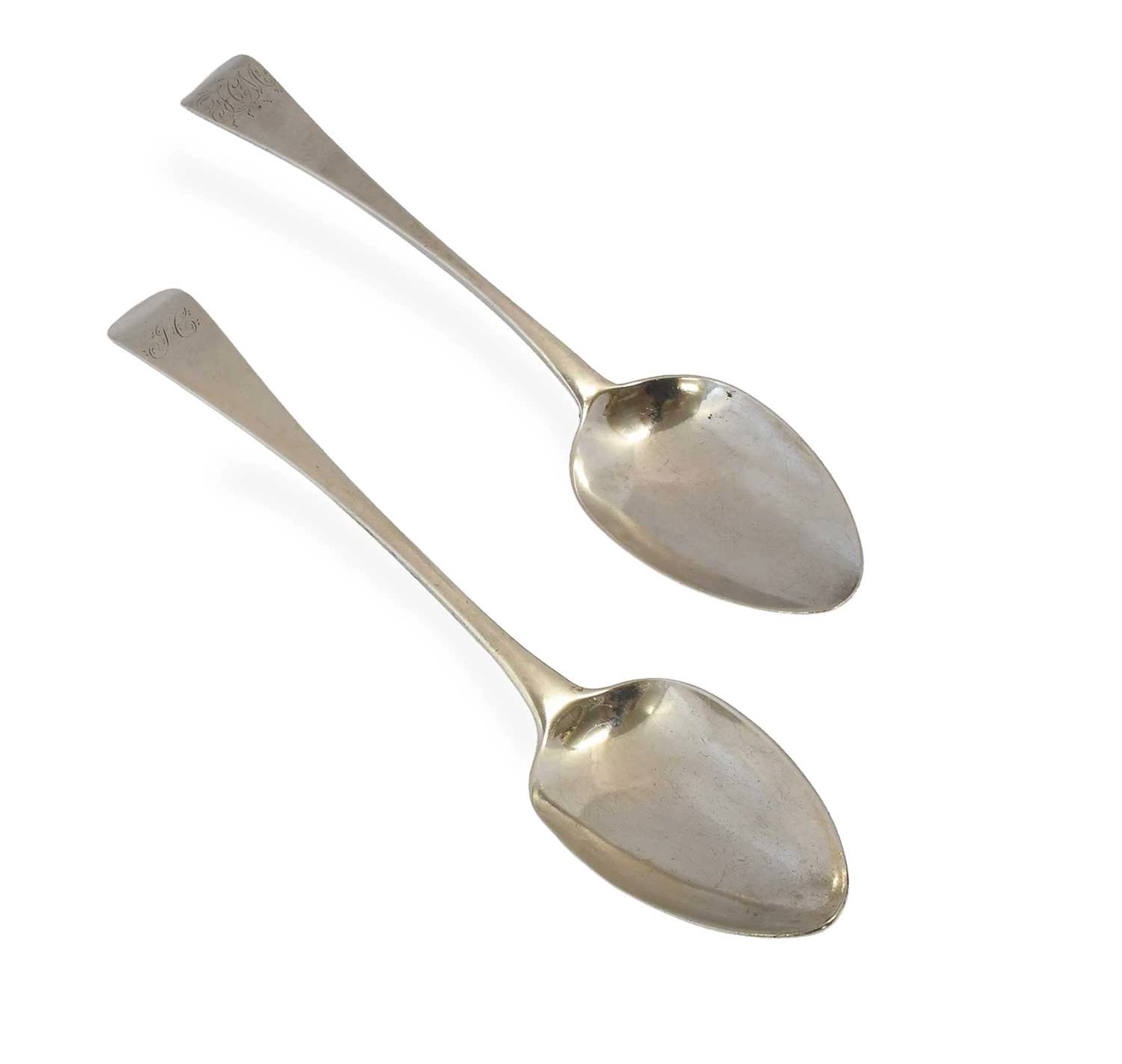 Two George III Silver Table-Spoons, Each With Worn Maker's Marks