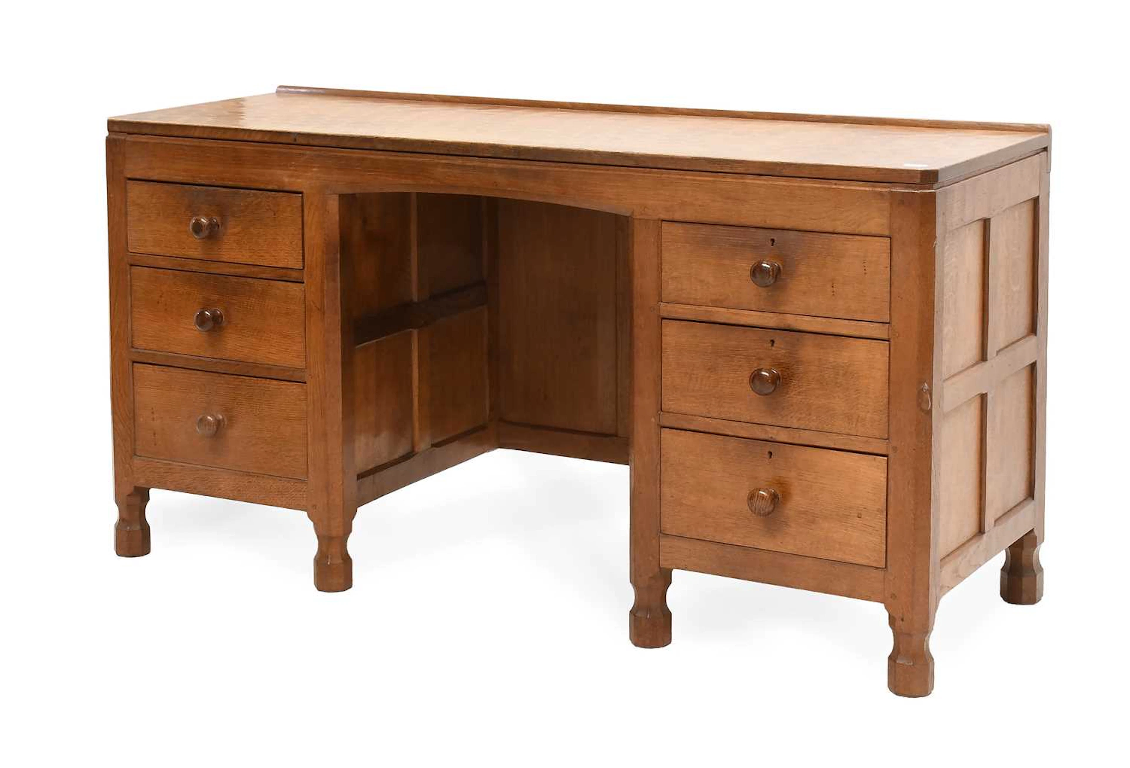 Workshop of Robert Mouseman Thompson (Kilburn): An English Oak Panelled