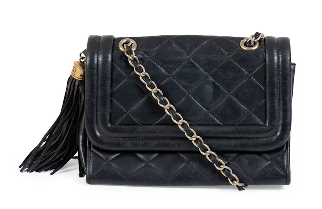 Chanel Black Quilted Mini Tassel Flap Crossbody Bag, C.1989-1991