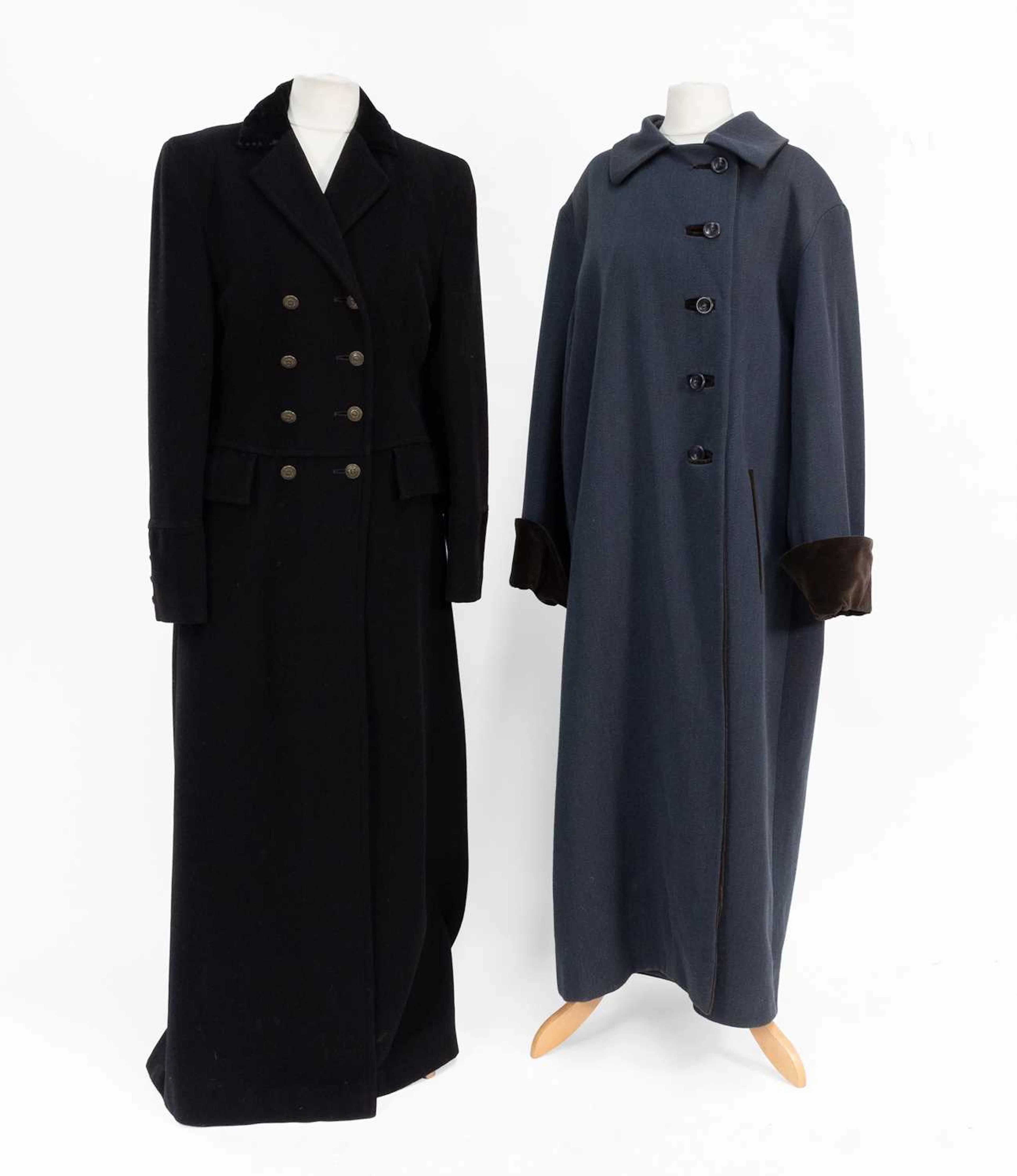Mulberry Military Style Black Wool Full Length Coat, Kenzo Paris Wool