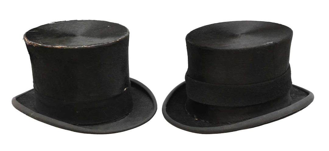 Two Black Silk Top Hats