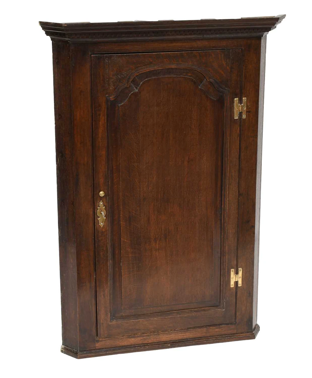 A George III Oak Hanging Corner Cupboard