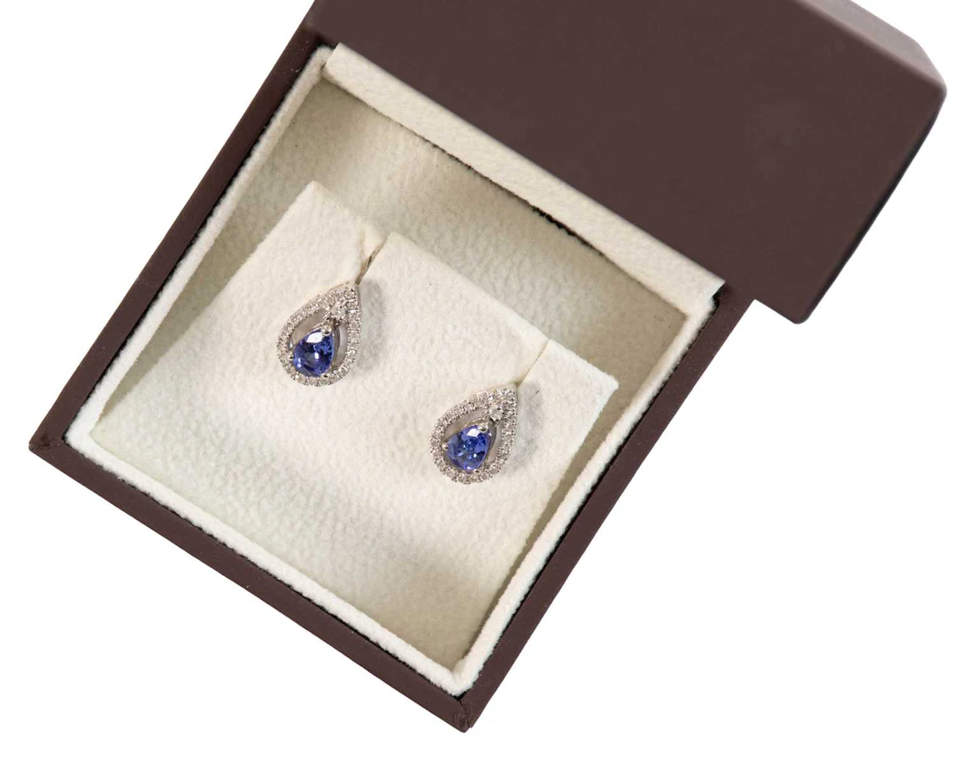 A Pair of Tanzanite and Diamond Earrings