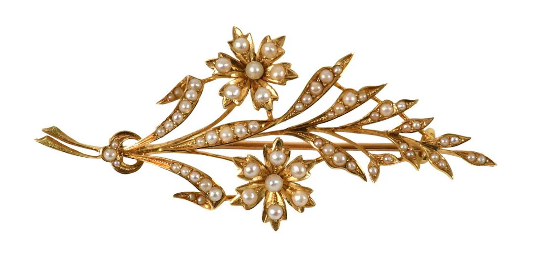 A Split Pearl Brooch