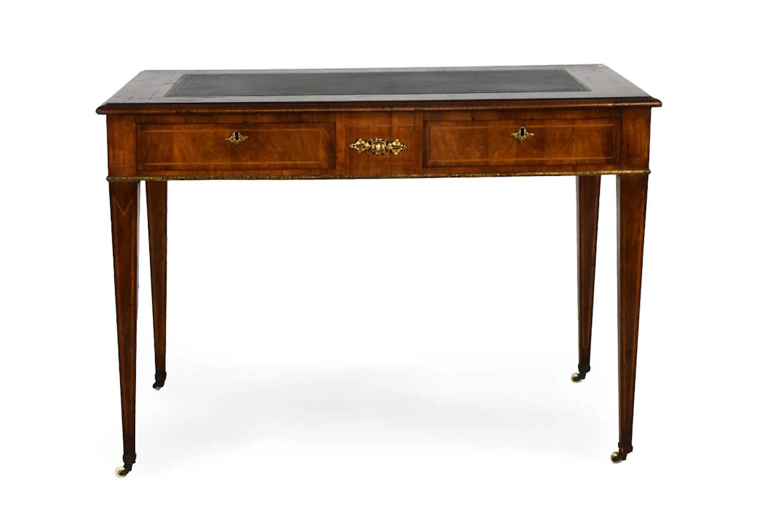 A Mid 19th Century Walnut, Burr Walnut and Gilt-Metal-Mounted Writing Table