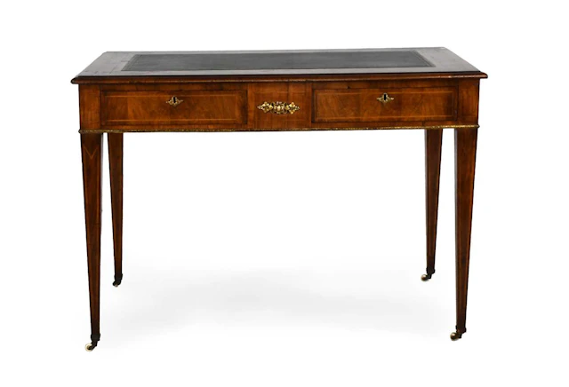 A Mid 19th Century Walnut, Burr Walnut and Gilt-Metal-Mounted Writing Table