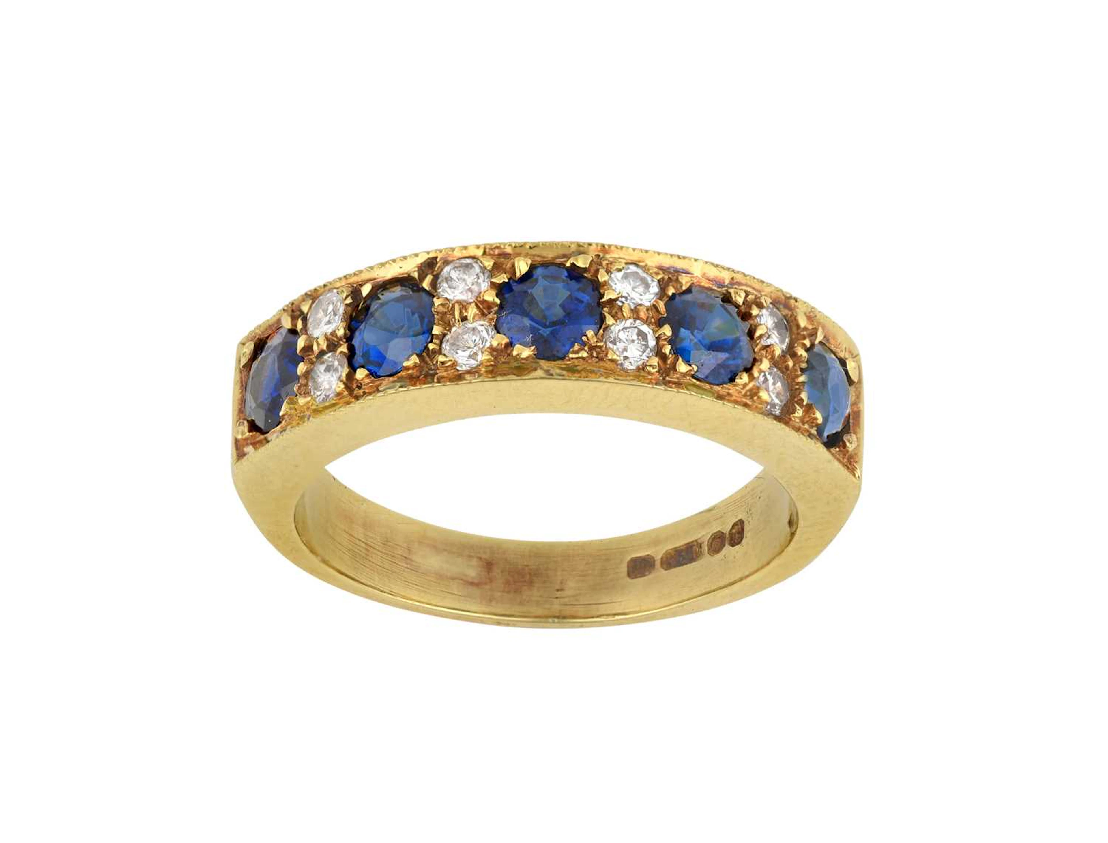 An 18 Carat Gold Sapphire and Diamond Ring