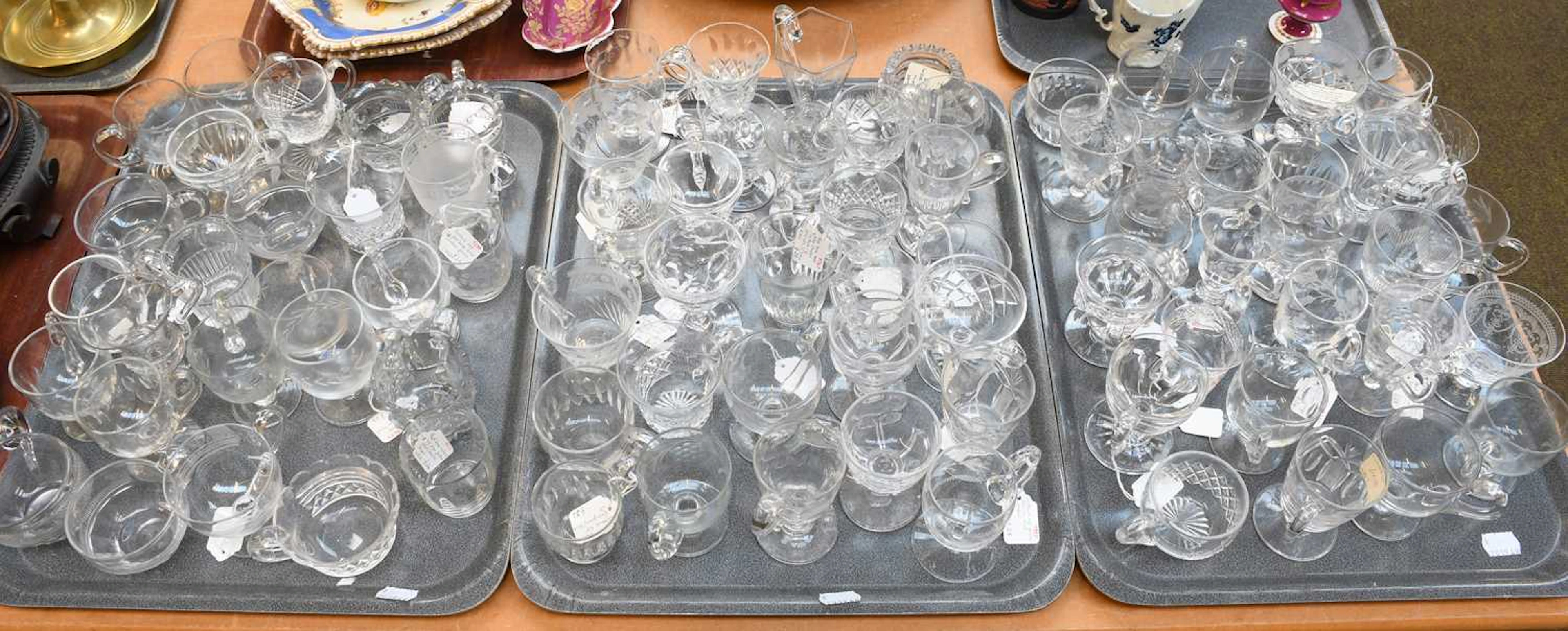 A Collection of Various Glass Custard Cups, Victorian and later