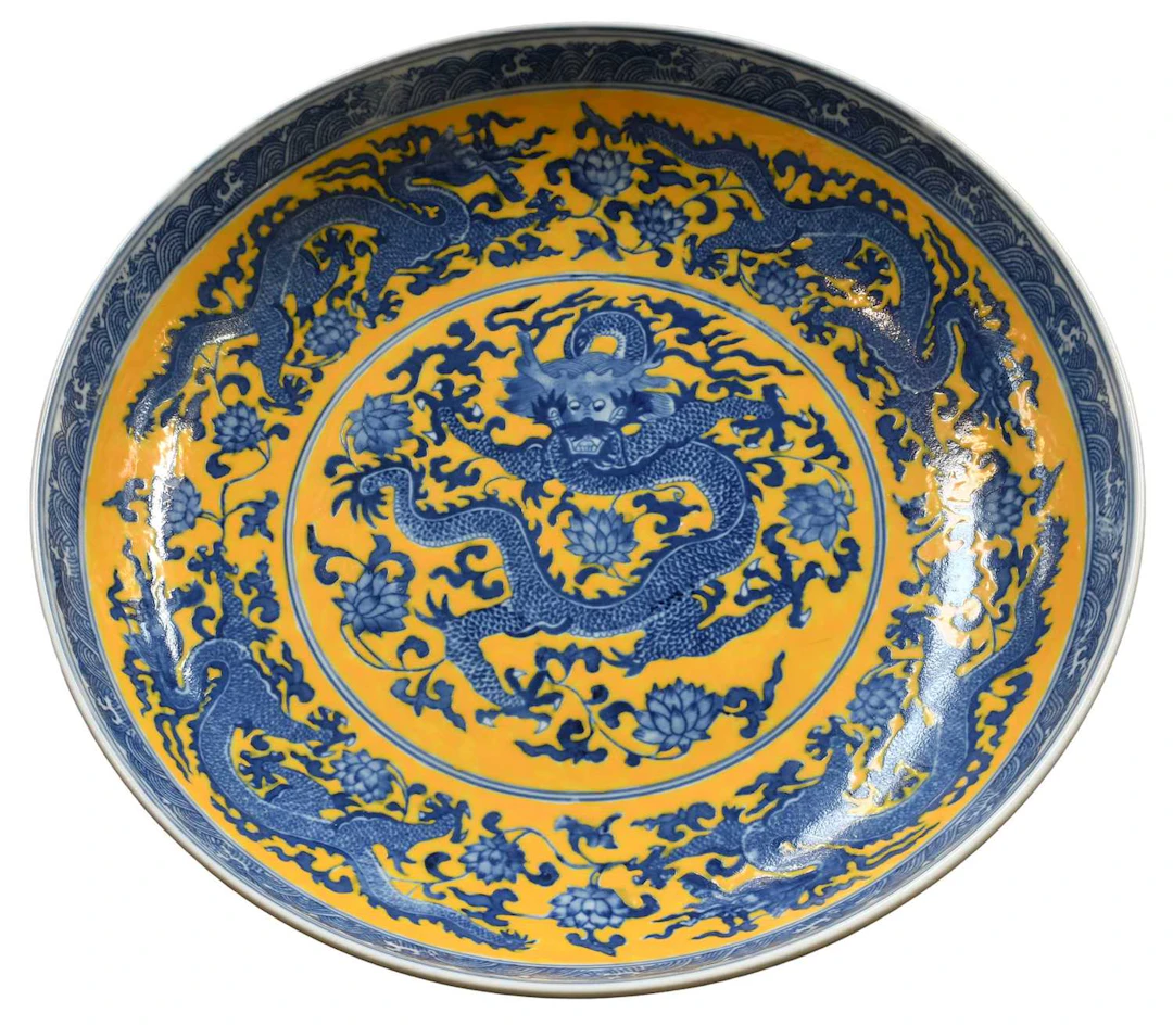 A Large Chinese Porcelain "Dragon" Dish