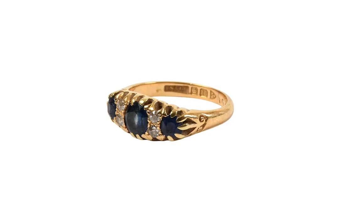 An 18 Carat Gold Sapphire and Diamond Ring