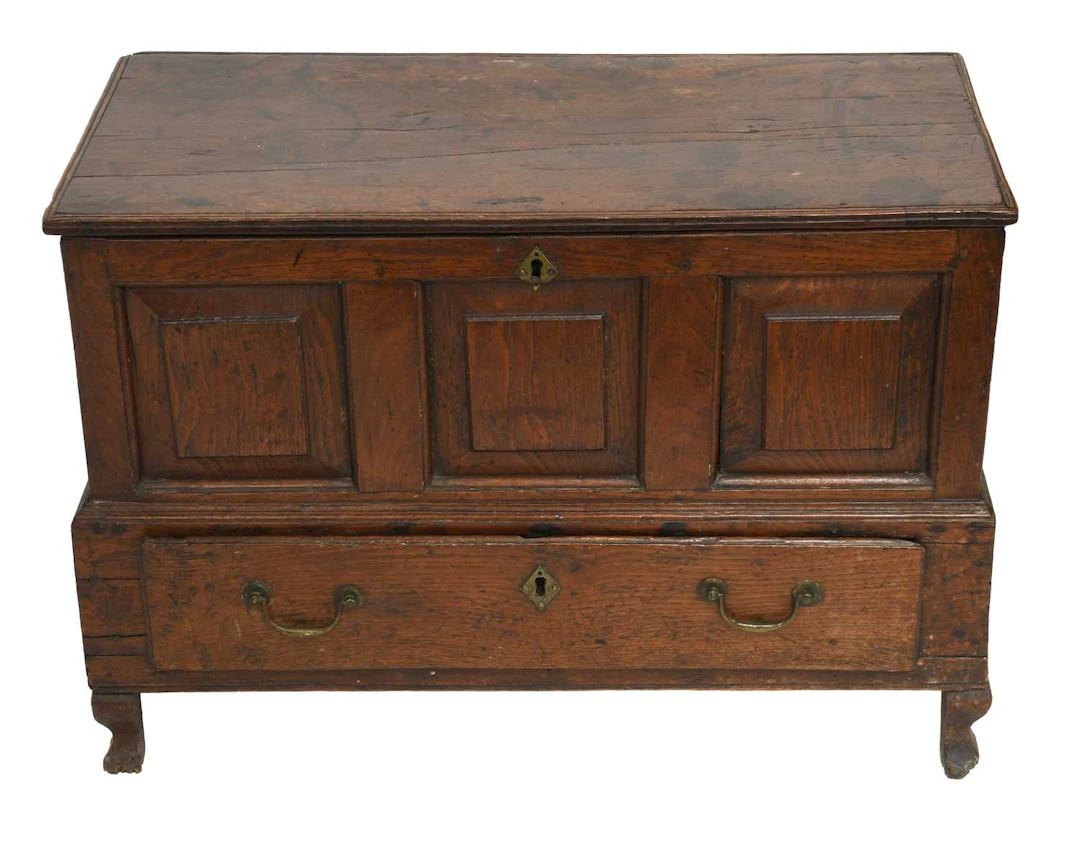 A Miniature 18th Century Oak Mule Chest