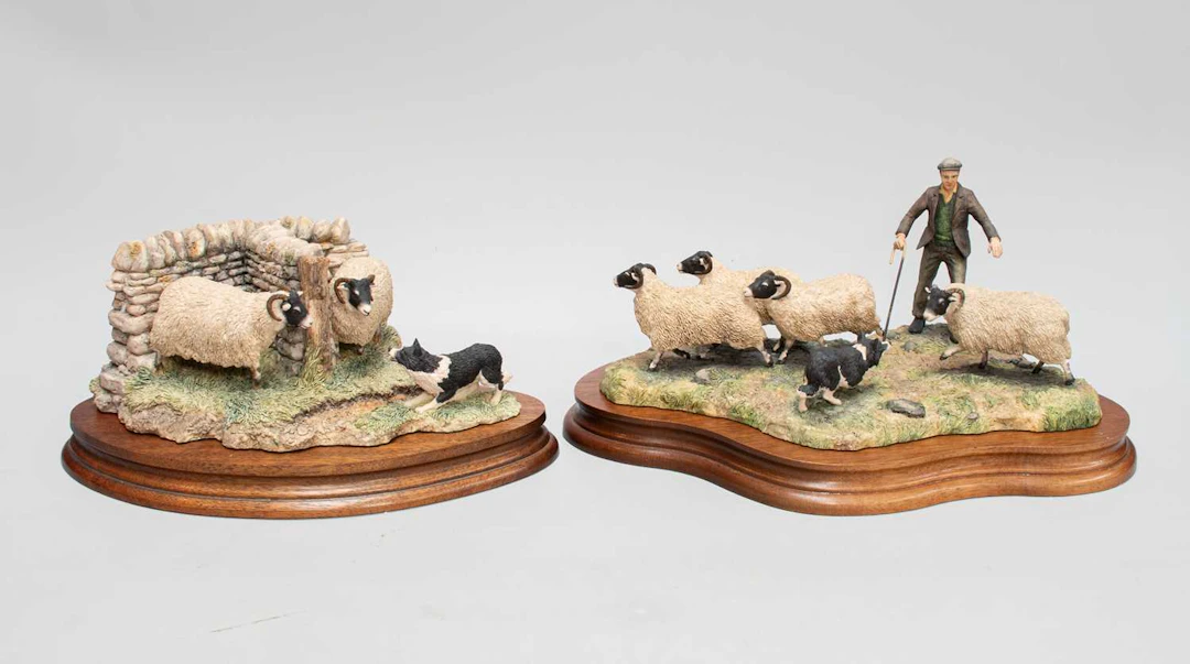 Border Fine Arts 'Shedding' (Shepherd, Collie and Sheep), 'What Now'