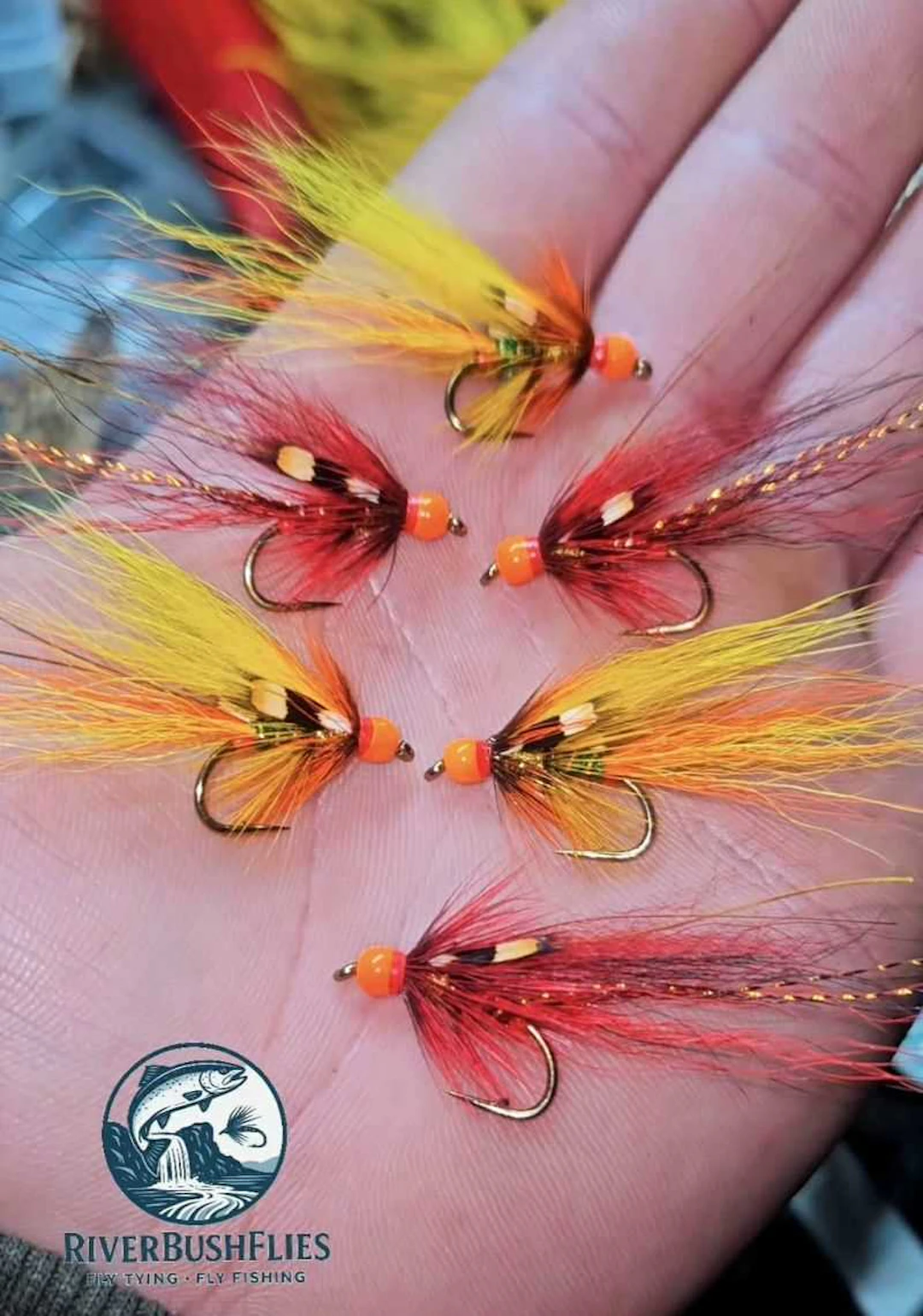Your Choice of Patterns for 12 Salmon Flies, tied by Bush River Flies.