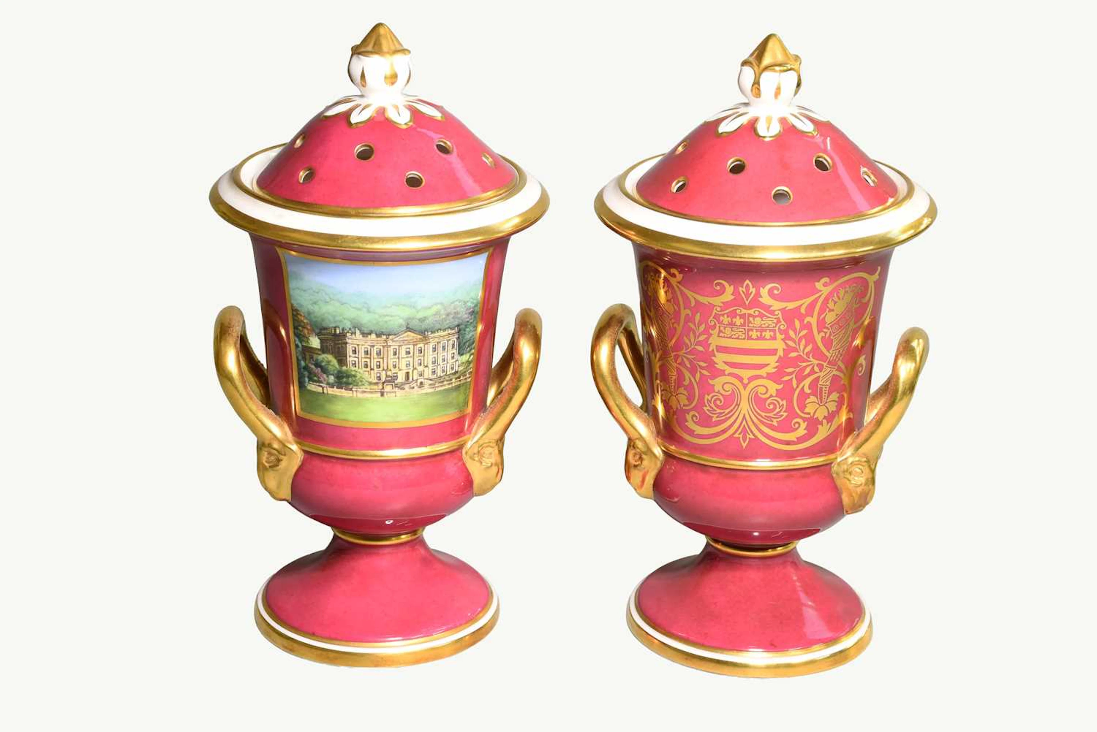 Two of Boxed 20th Century Spode Porcelain Commemorative Pot Pourri
