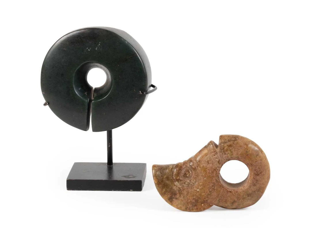 A Chinese Dark Green Jade Split Ring, probably Qing Dynasty, A Chinese