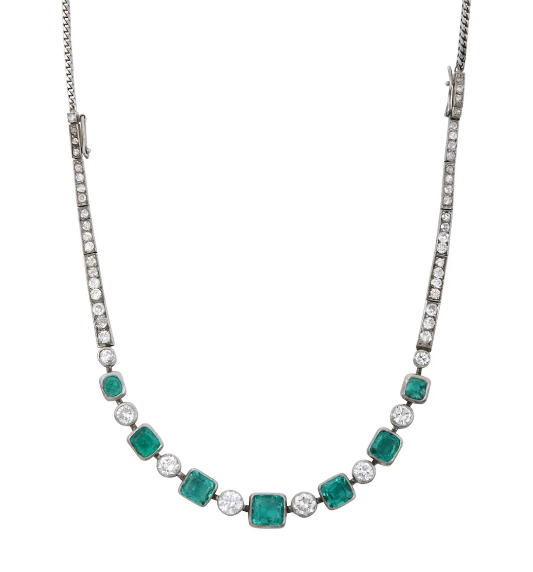 An Emerald and Diamond Bracelet/Necklace, adapted by John Donald