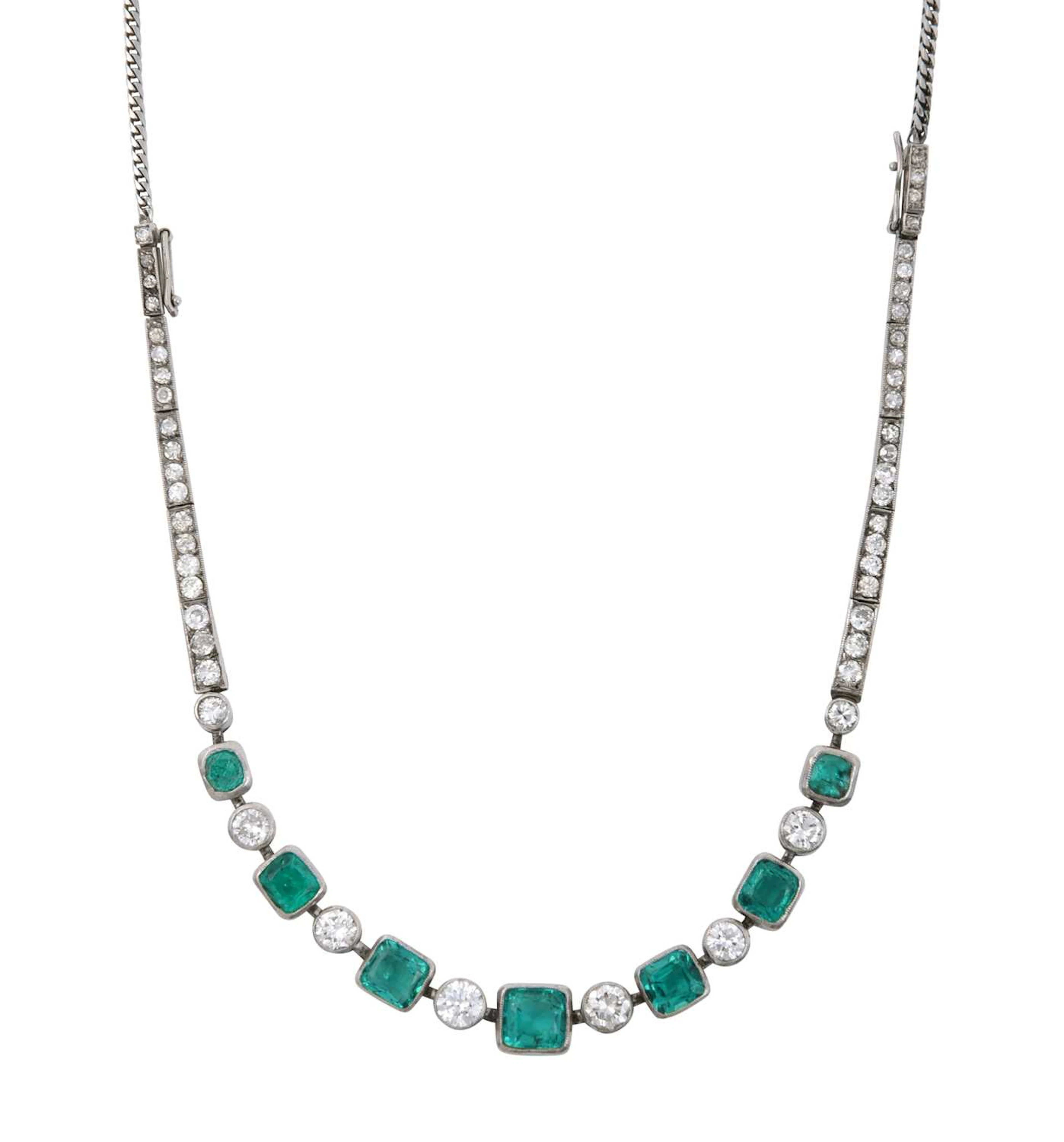 An Emerald and Diamond Bracelet/Necklace, adapted by John Donald