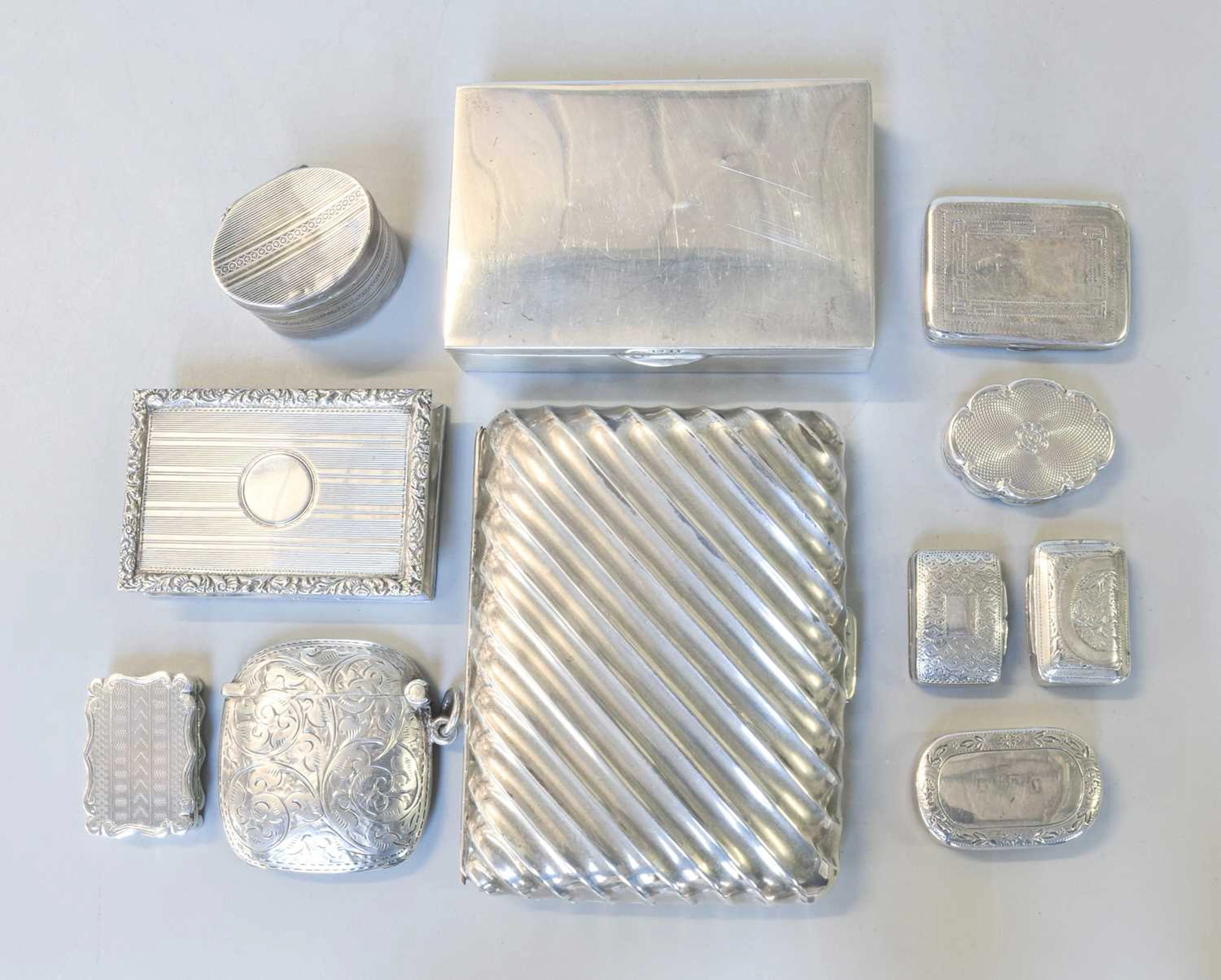 A Collection of Assorted Silver Boxes