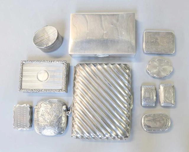 A Collection of Assorted Silver Boxes