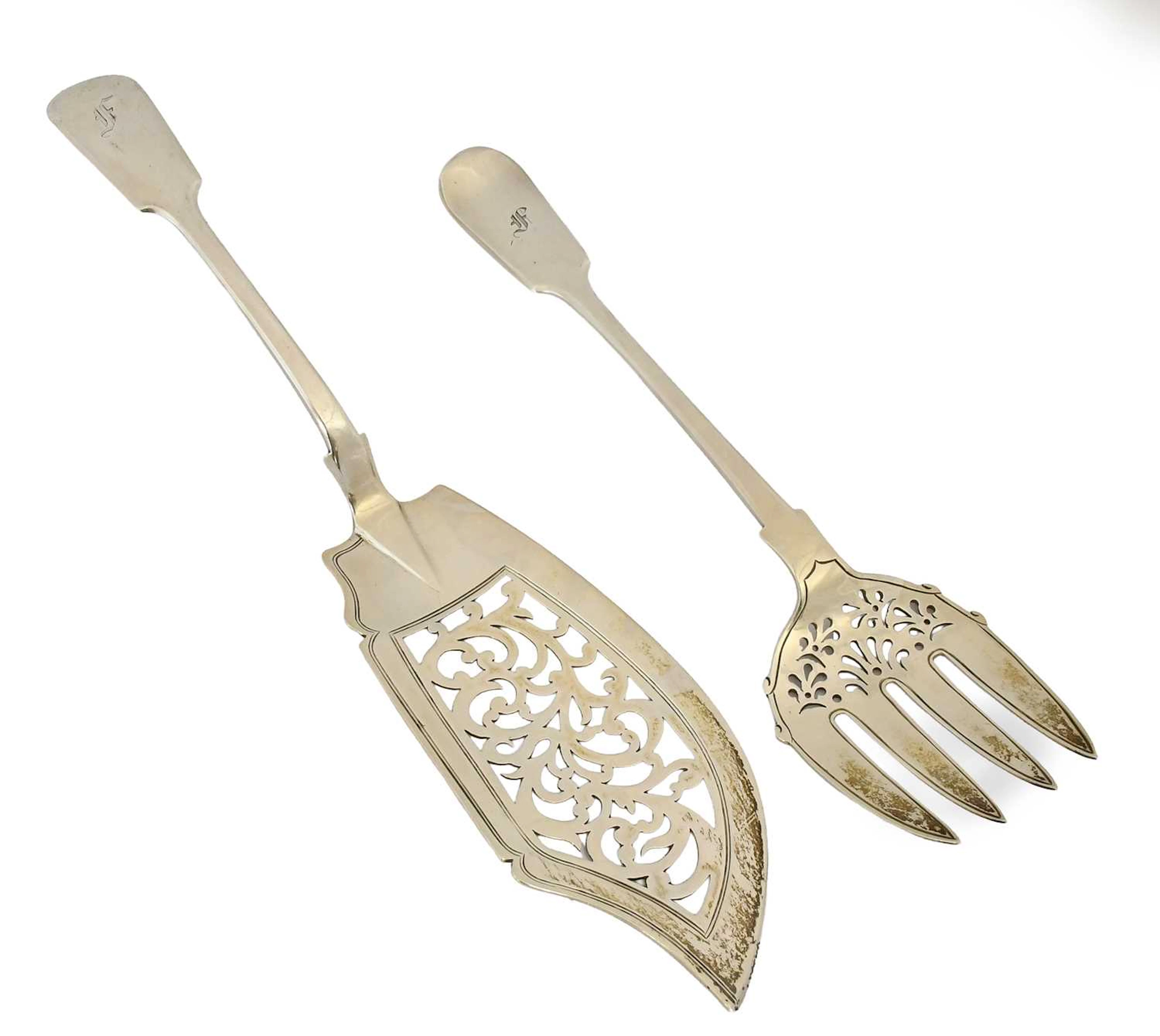 A Victorian Silver Fish-Fork and Associated Fish-Knife, The Fish-Fork