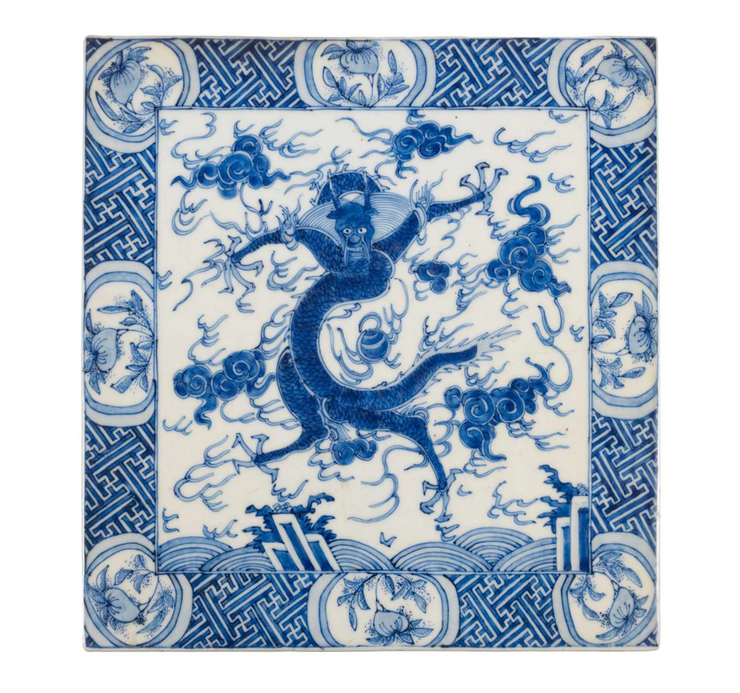 A Chinese Porcelain Plaque, Wanli reign mark and possibly of the period