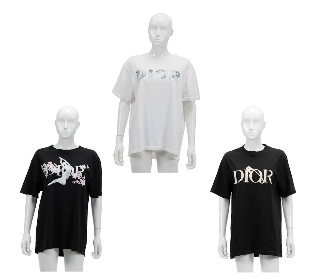 Three Dior Cotton T-Shirts, Dior x Daniel Arsham Collection, Spring/Summer