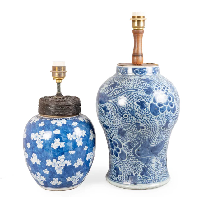 A Chinese Porcelain Ginger Jar, late 19th century, A Similar Baluster Vase