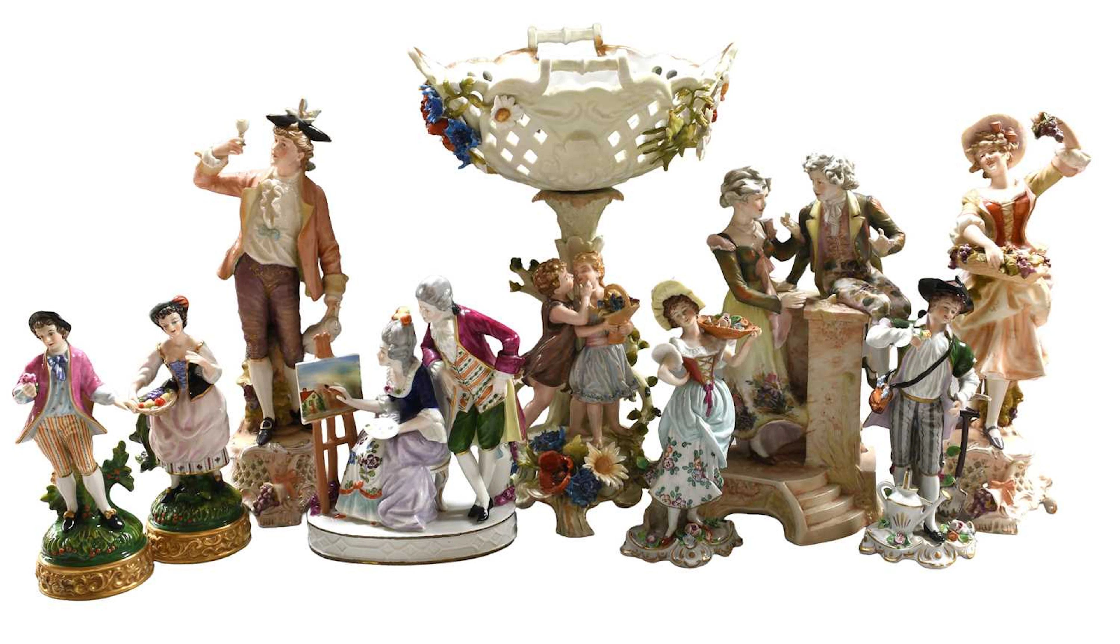 A Group of Continental Porcelain Figures