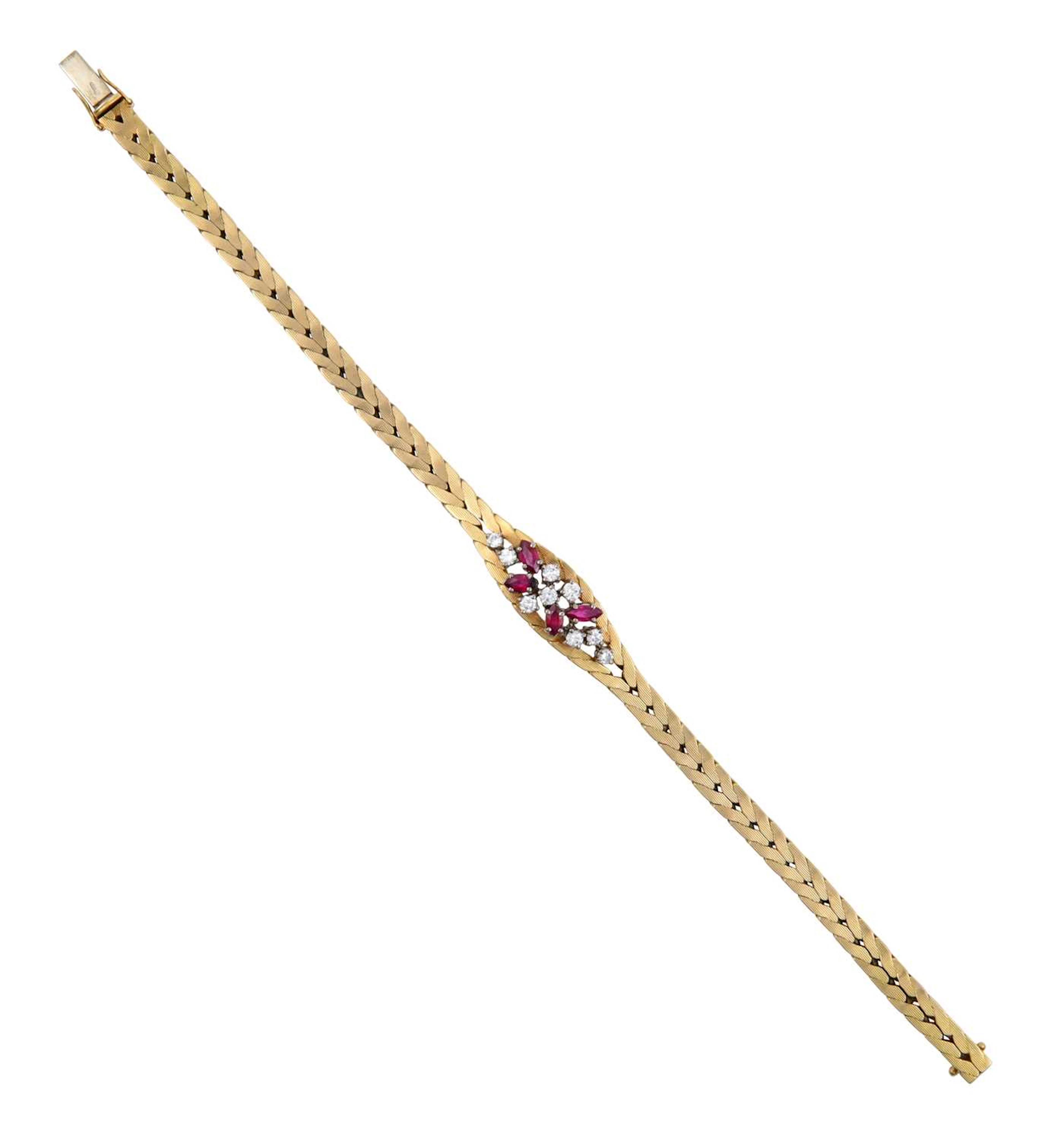 An 18 Carat Gold Ruby and Diamond Bracelet