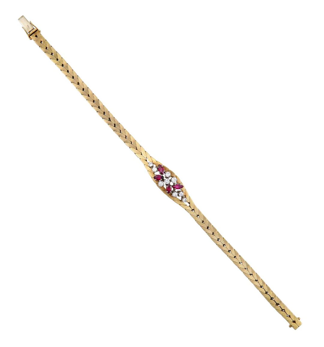 An 18 Carat Gold Ruby and Diamond Bracelet