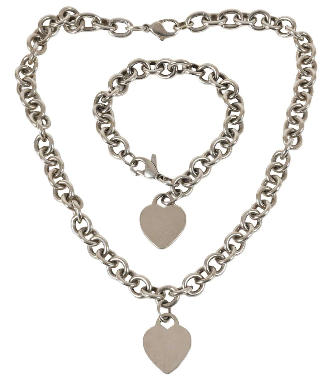 A Trace Link Necklace, by Tiffany & Co., A Matching Bracelet