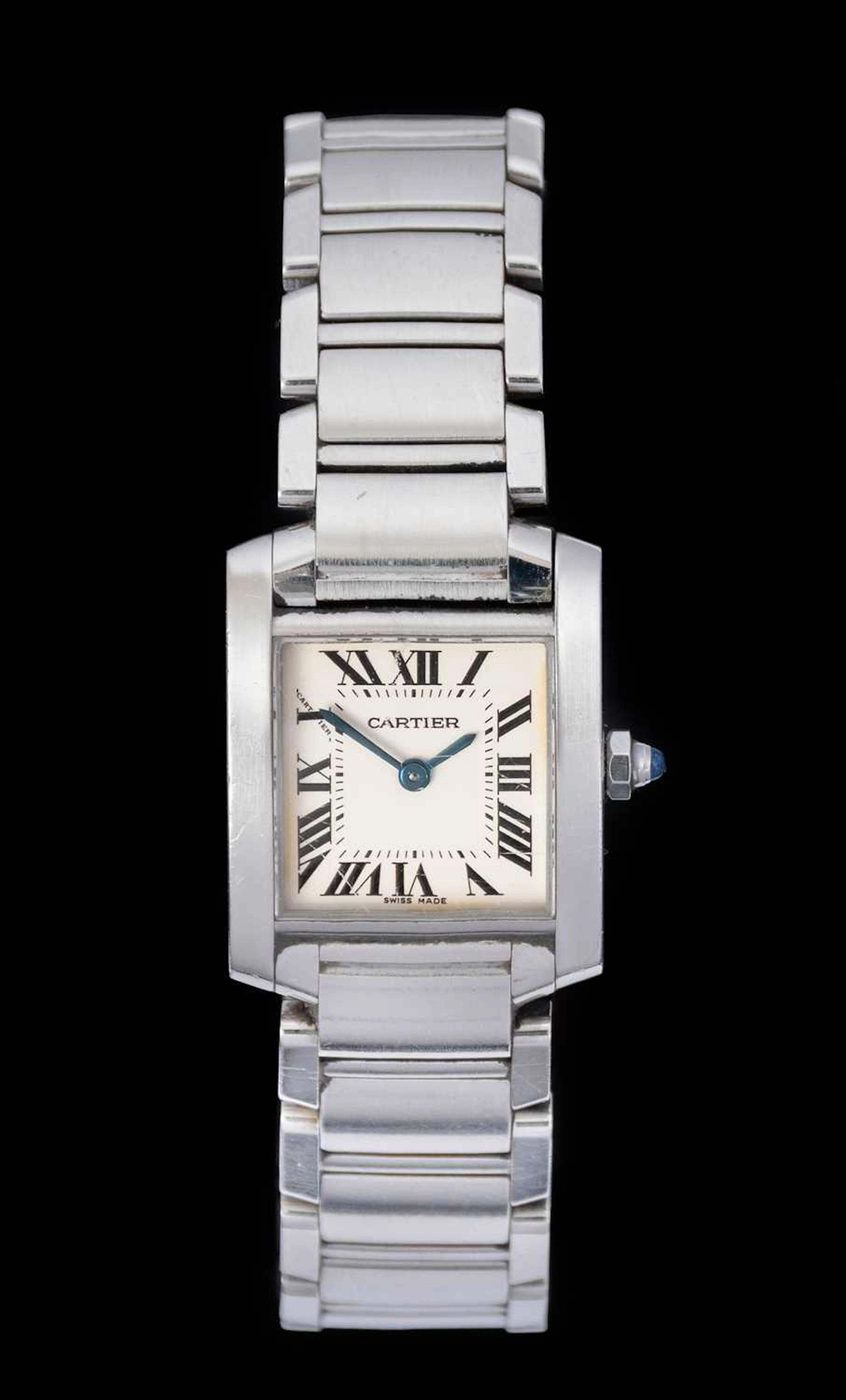 Cartier: A Lady's Stainless Steel Wristwatch, signed Cartier, model: