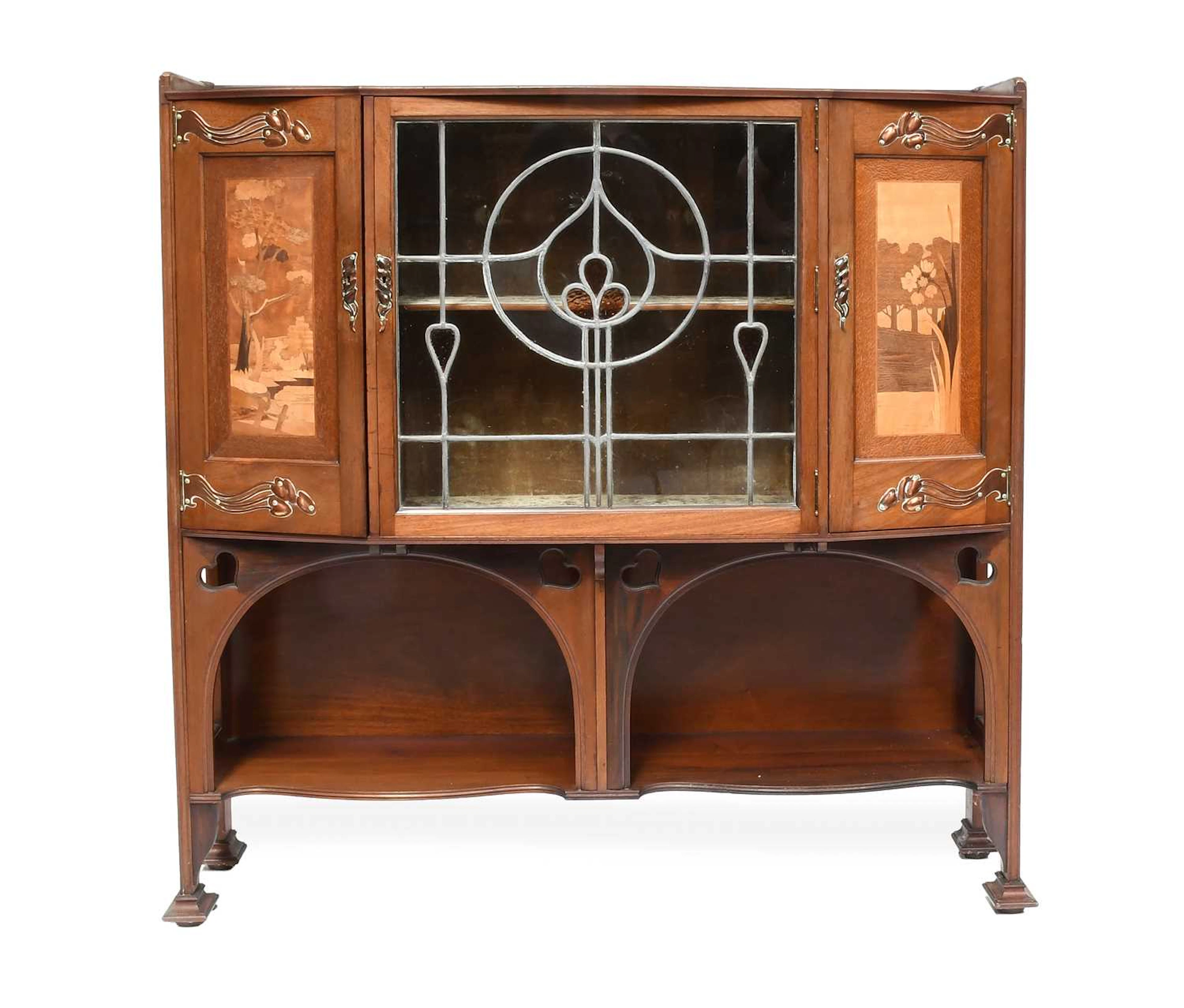 An Art Nouveau Shapland & Petter Ltd of Barnstaple Display Cabinet