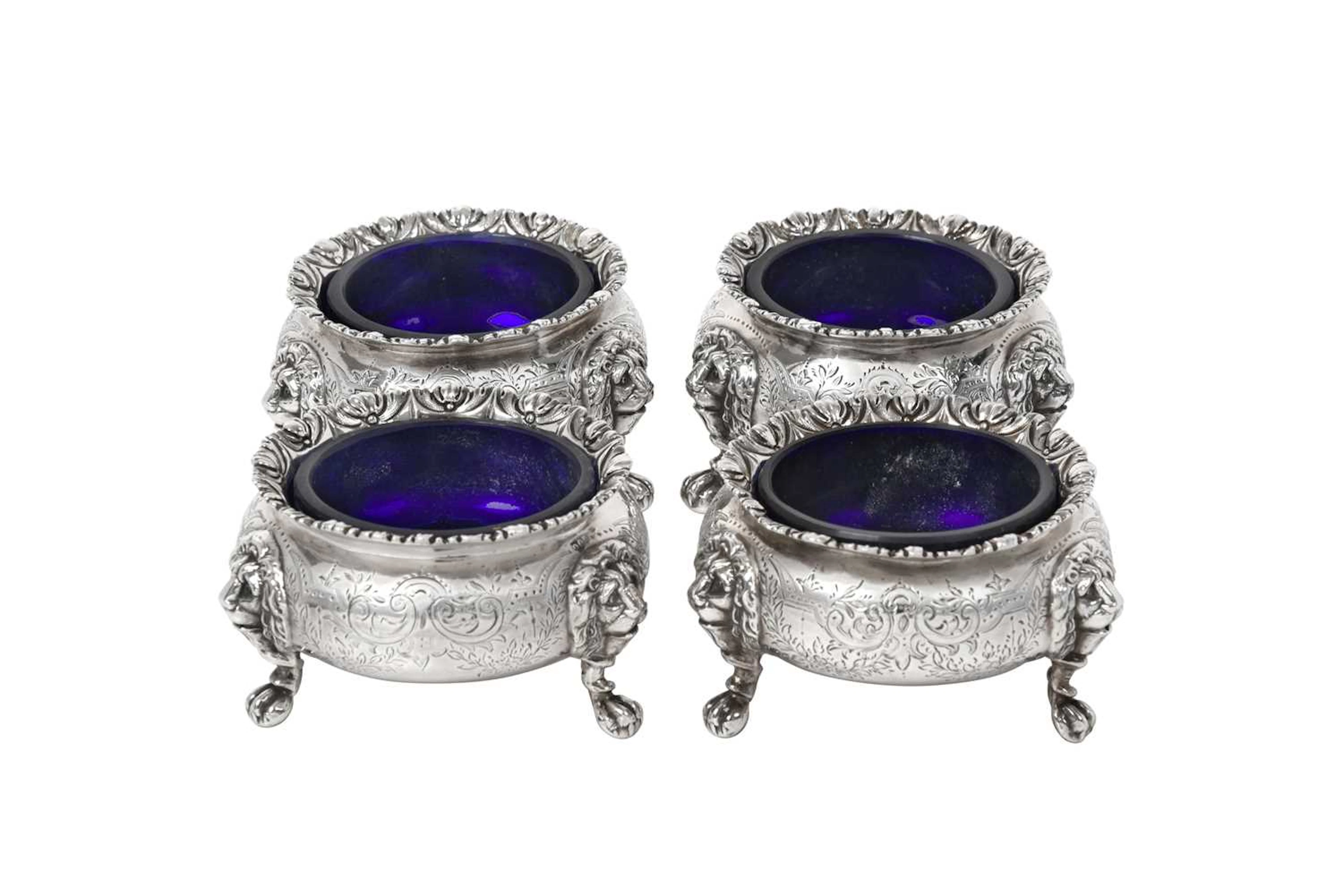 A Set of Four Victorian Silver Salt-Cellars by Robert Harper, London