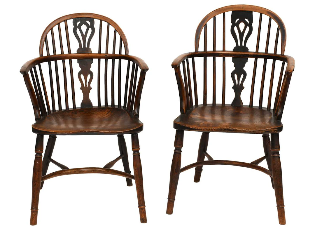 A Pair of Yewwood Windsor Chairs