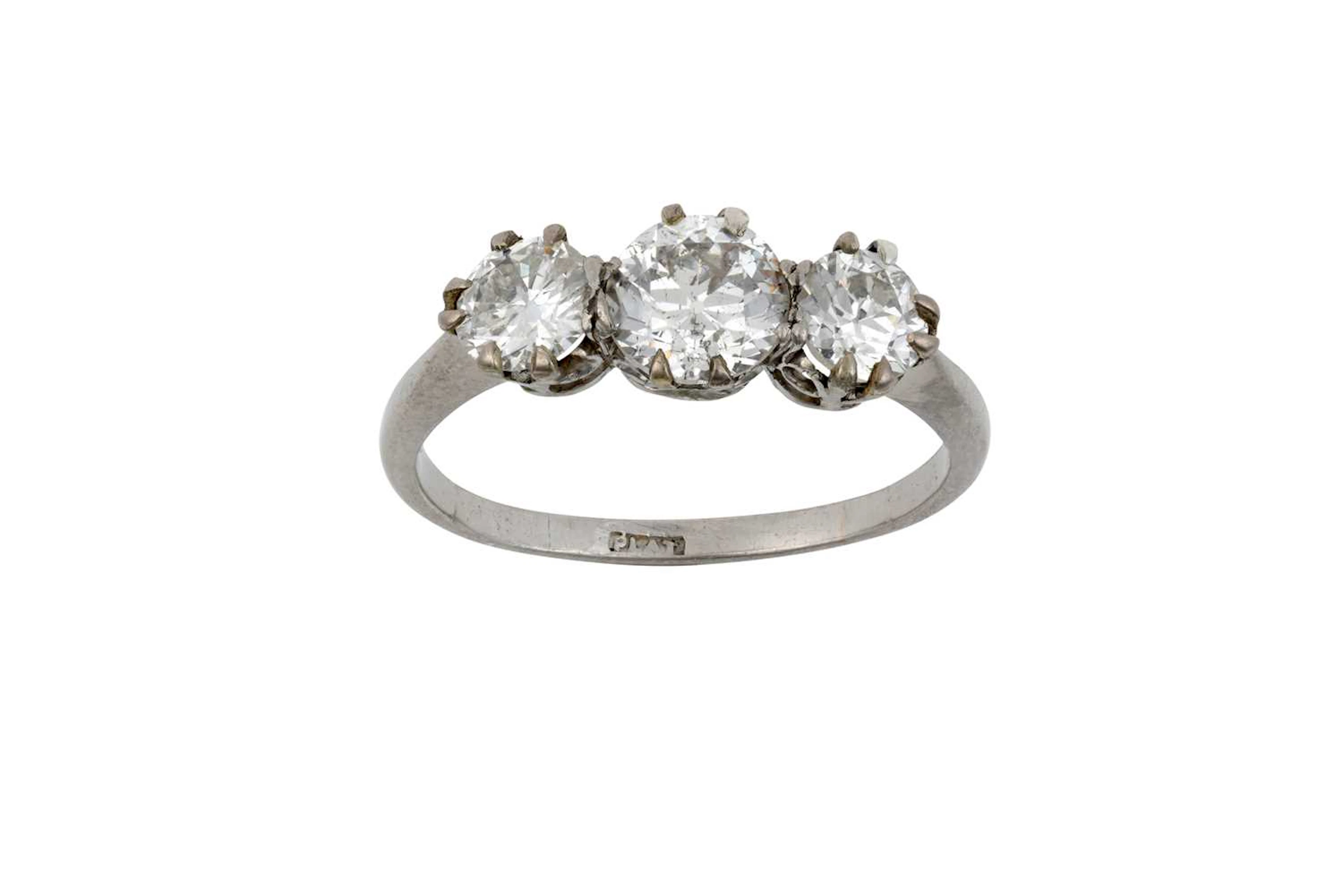 A Diamond Three Stone Ring