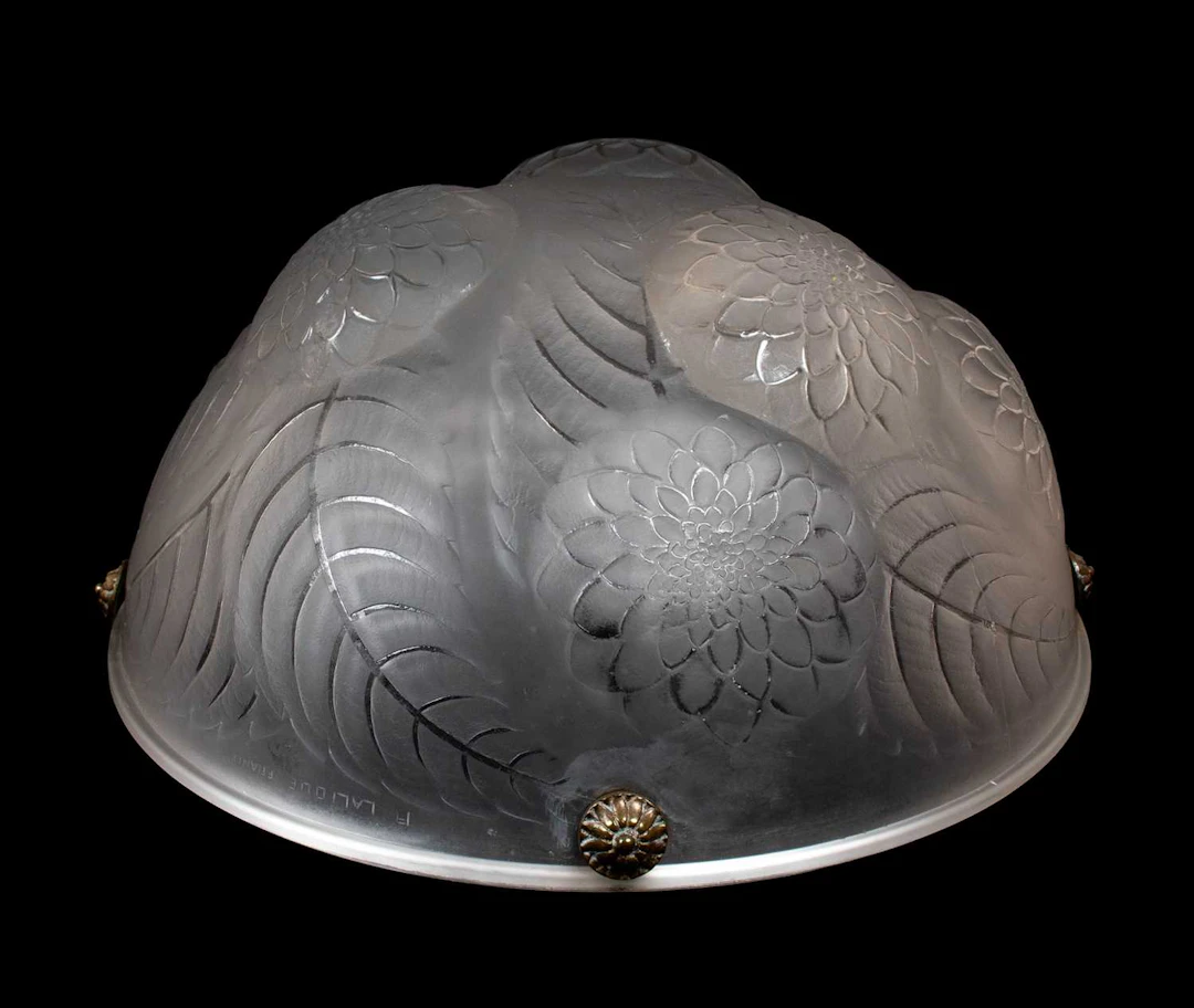 René Lalique (French, 1860-1945): An Art Deco Dahlias Clear and Frosted