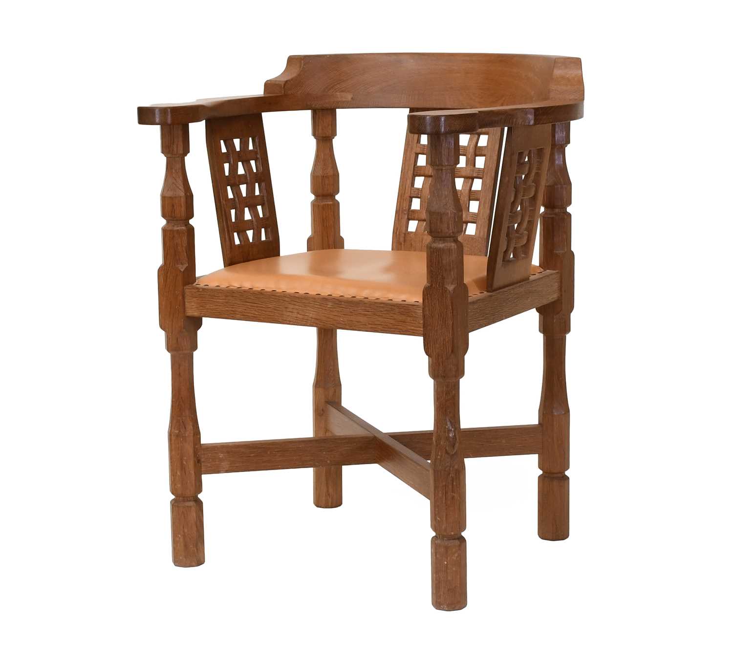 Workshop of Robert Mouseman Thompson (Kilburn): An English Oak Monk's Chair